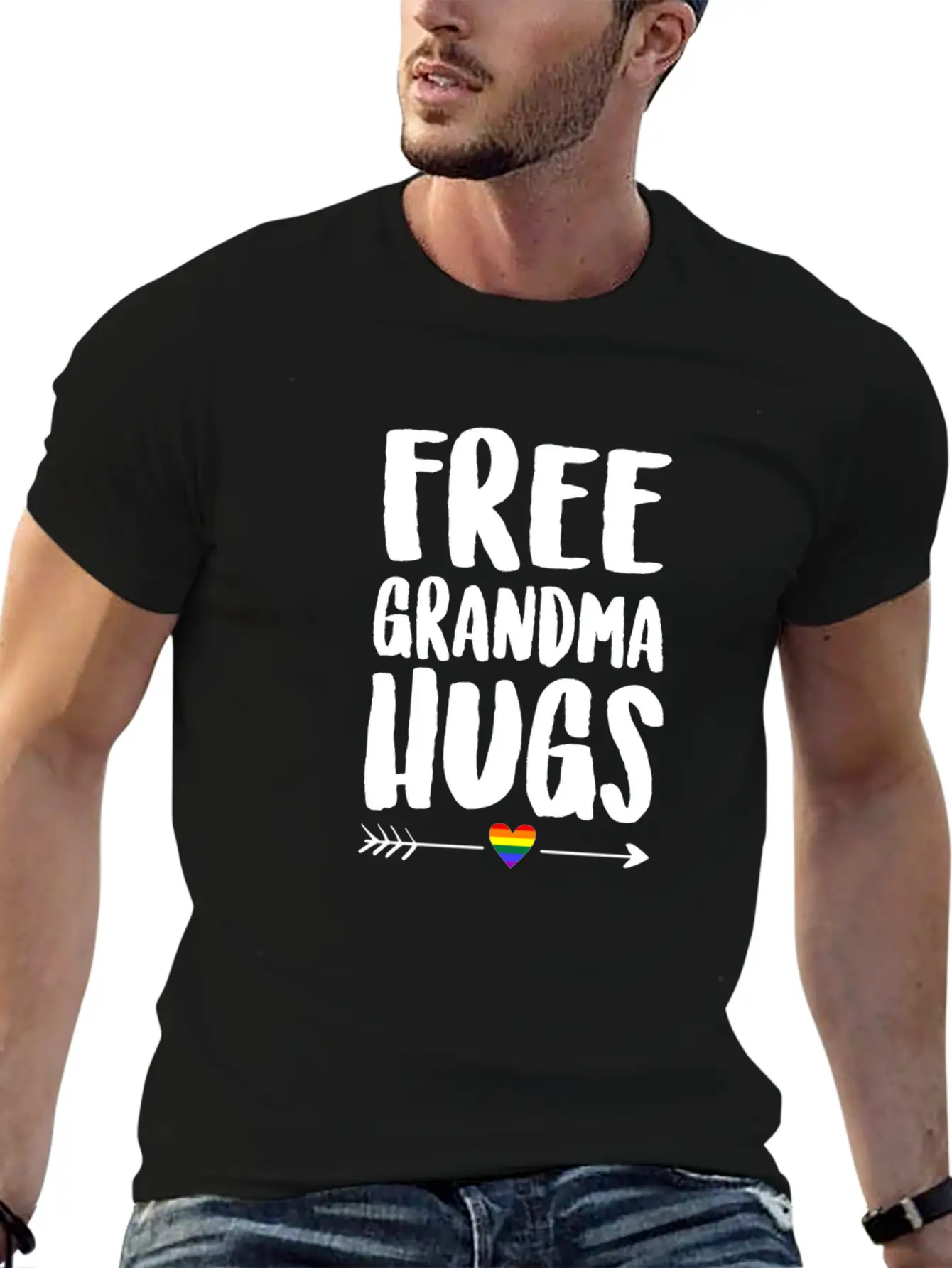 Free Grandma Hugs Arrow Rainbow Gay Pride TShirt Classic Cotton Tee – Unisex Comfort For Any Season