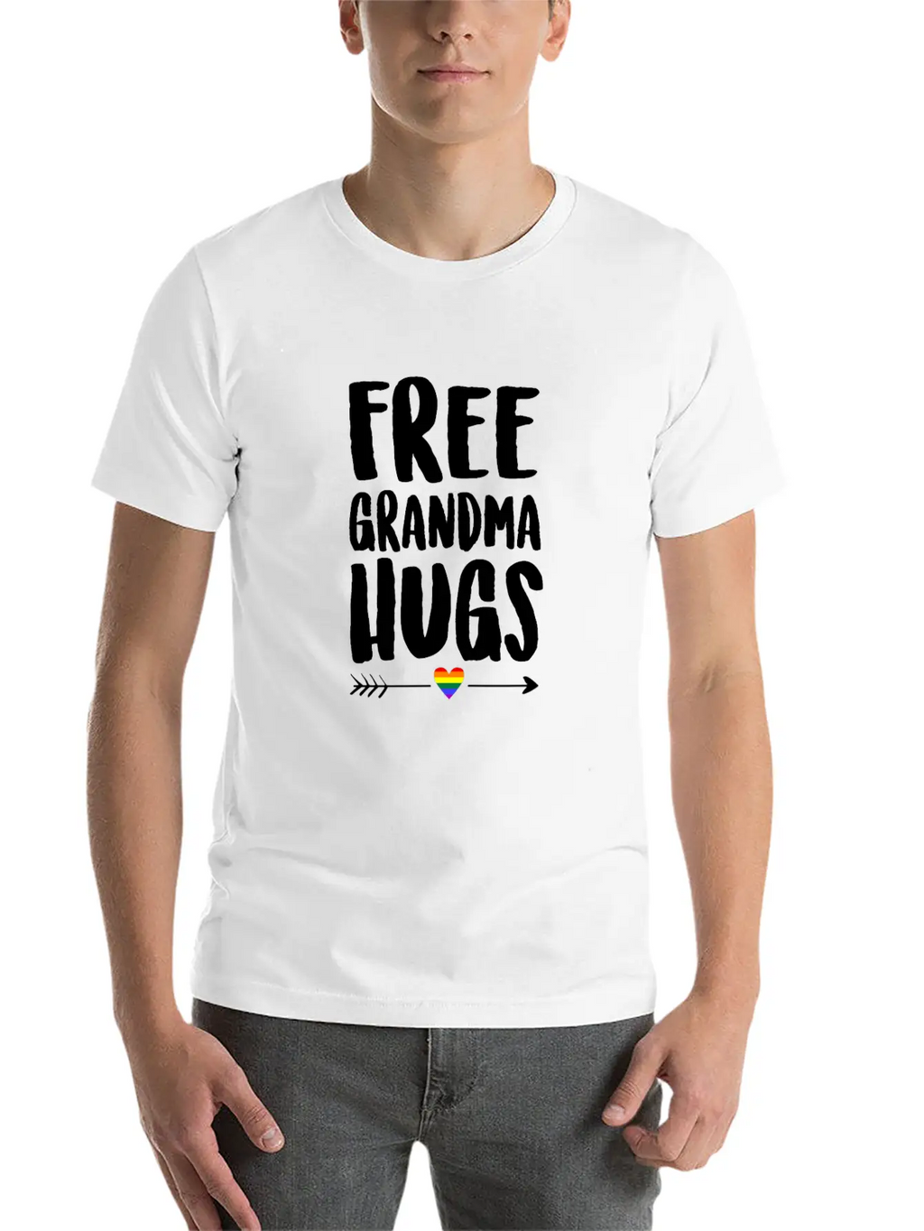 Free Grandma Hugs Arrow Rainbow Gay Pride TShirt Classic Cotton Tee – Unisex Comfort For Any Season