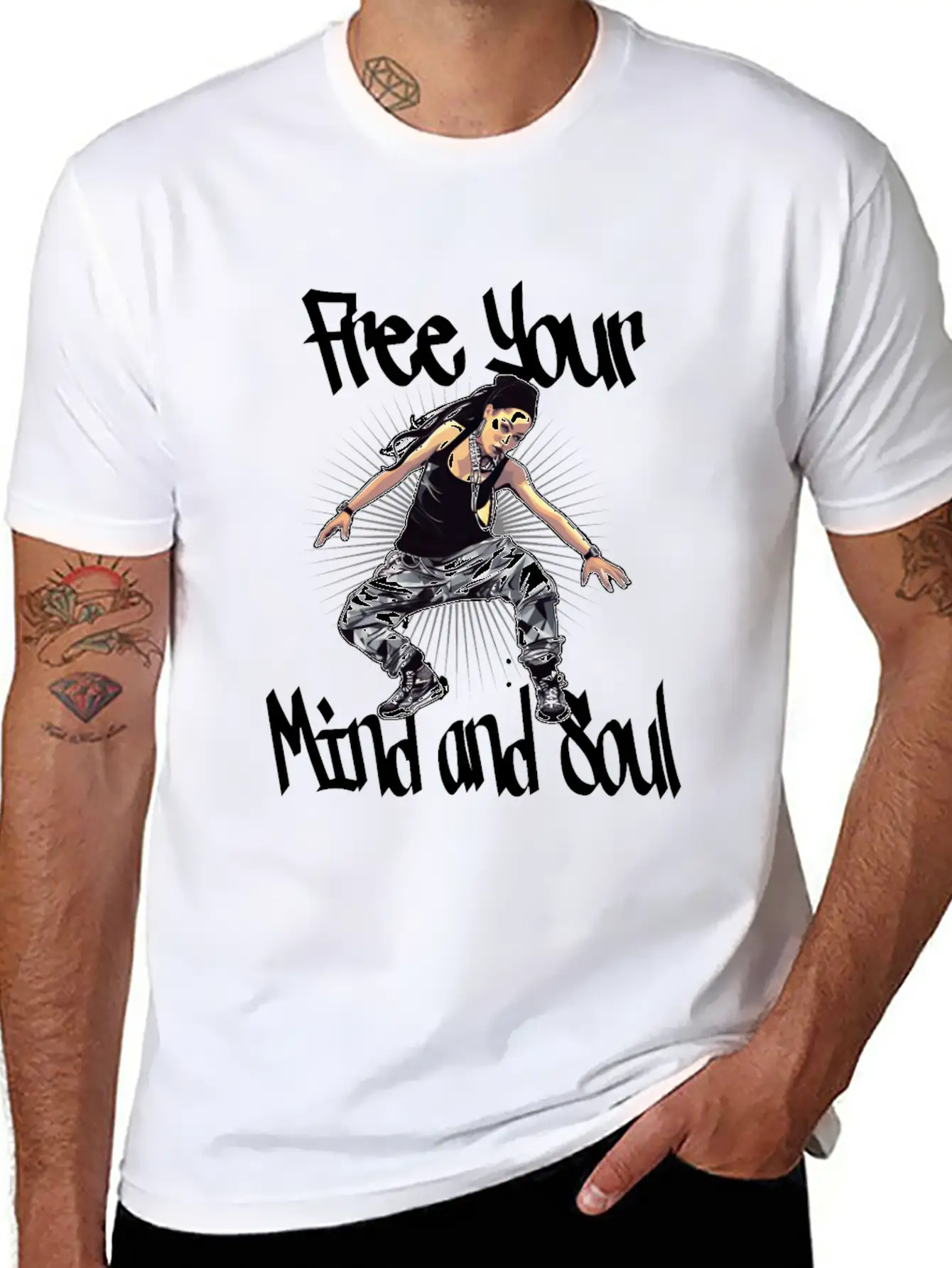 Free Your Mind And Soul Hip Hop Rap Stylish Everyday T-Shirt – Unisex Basic Cotton Tee