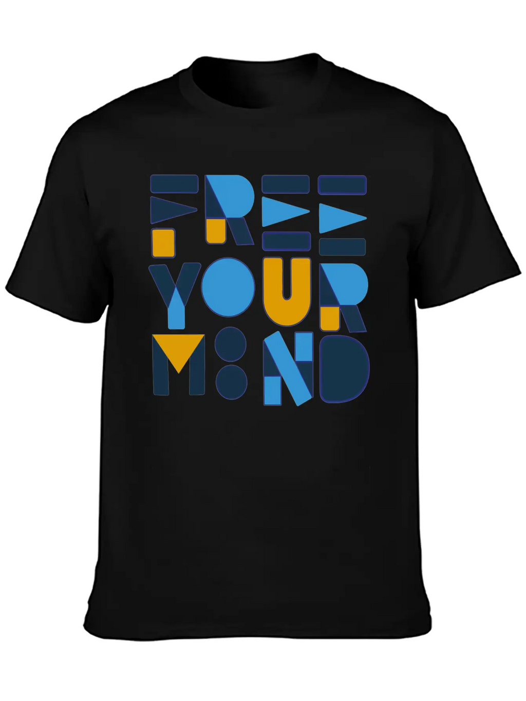 Free Your Mind Typography Design Stylish Everyday T-Shirt – Unisex Basic Cotton Tee