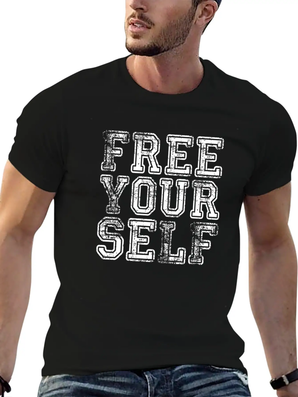 FREE YOURSELF Breathable Graphic T-Shirt – Perfect For Casual Days