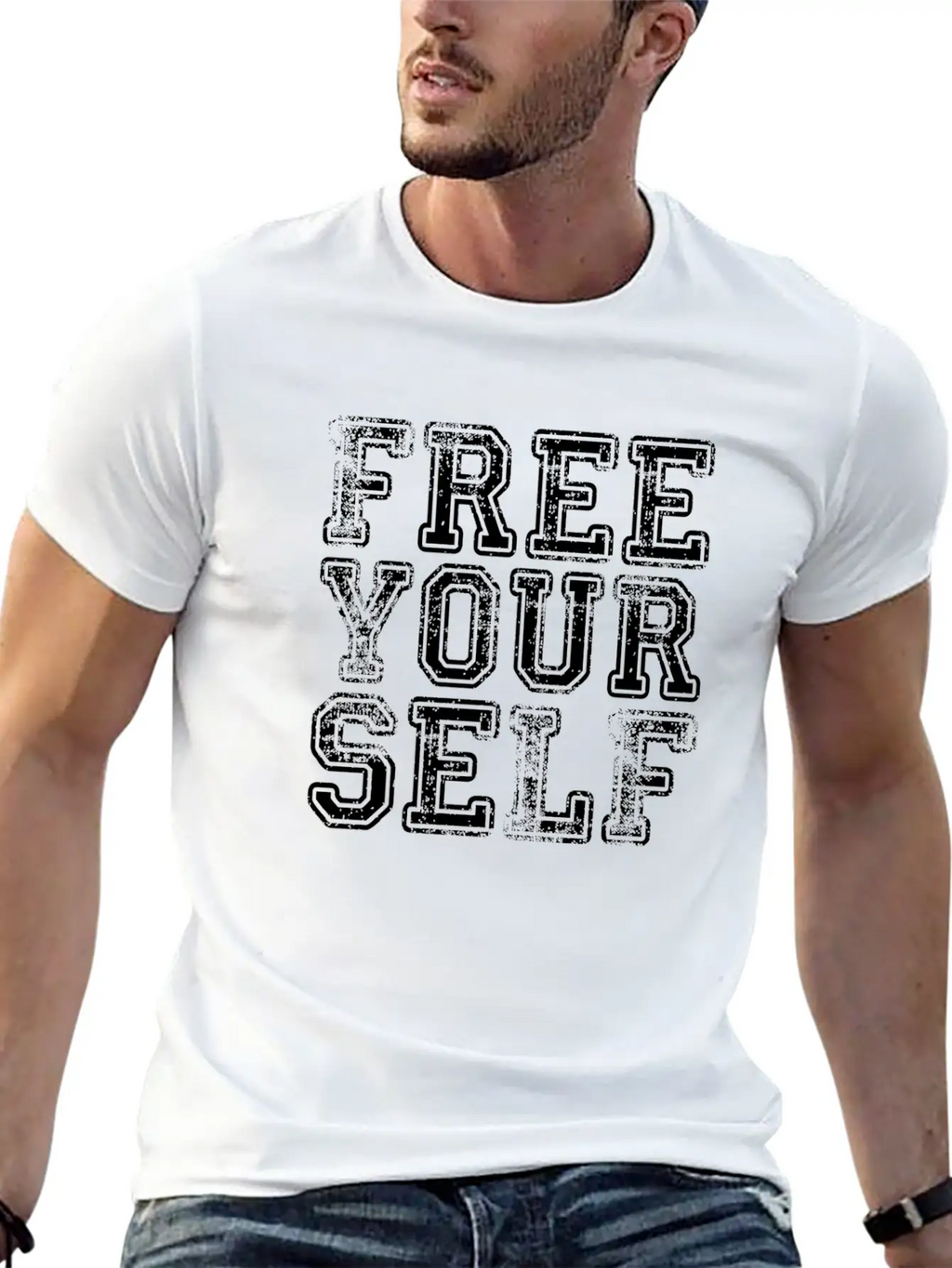FREE YOURSELF Breathable Graphic T-Shirt – Perfect For Casual Days