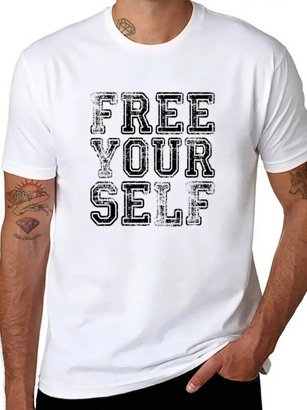 FREE YOURSELF Breathable Graphic T-Shirt – Perfect For Casual Days