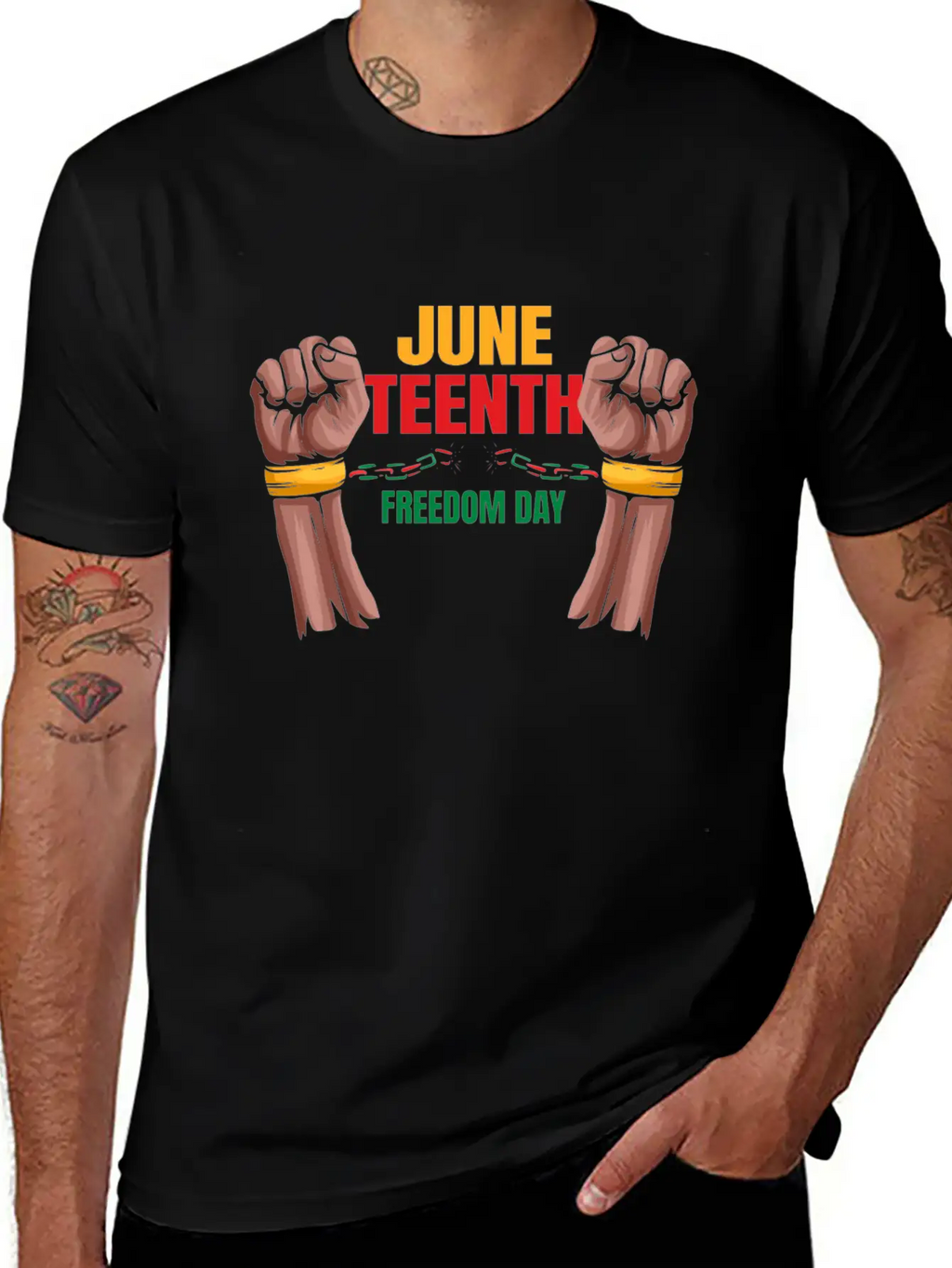 Freedom Day Destroying Handcuffs Celebrate Basic Graphic T-Shirt – Daily Comfort In Soft Cotton