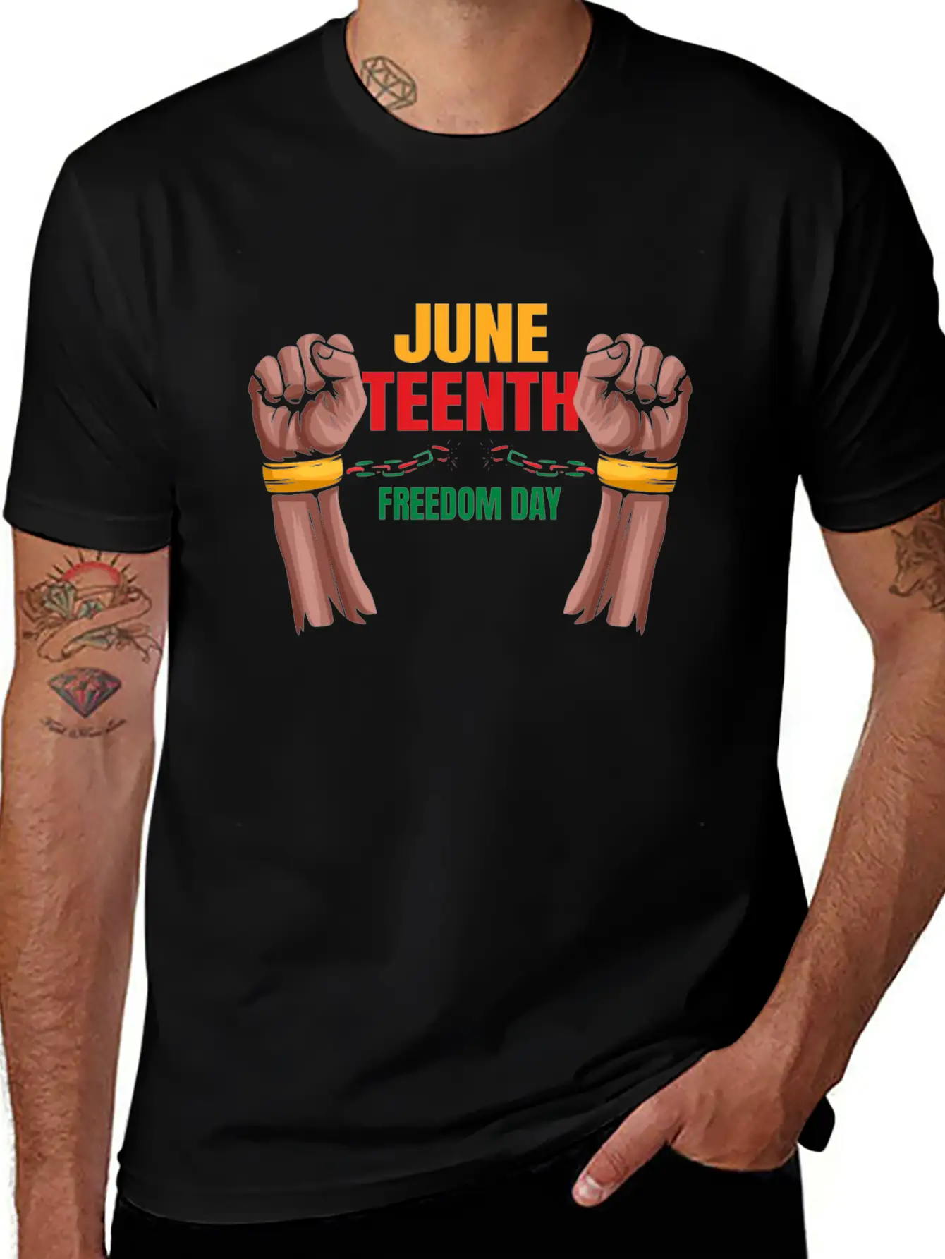 Freedom Day Destroying Handcuffs Celebrate Basic Graphic T-Shirt – Daily Comfort In Soft Cotton