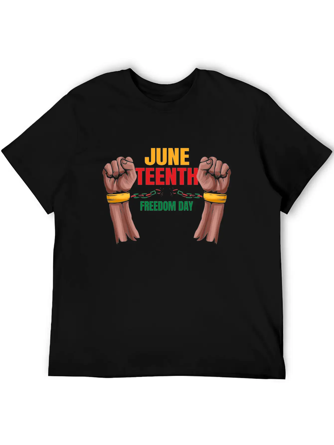 Freedom Day Destroying Handcuffs Celebrate Basic Graphic T-Shirt – Daily Comfort In Soft Cotton
