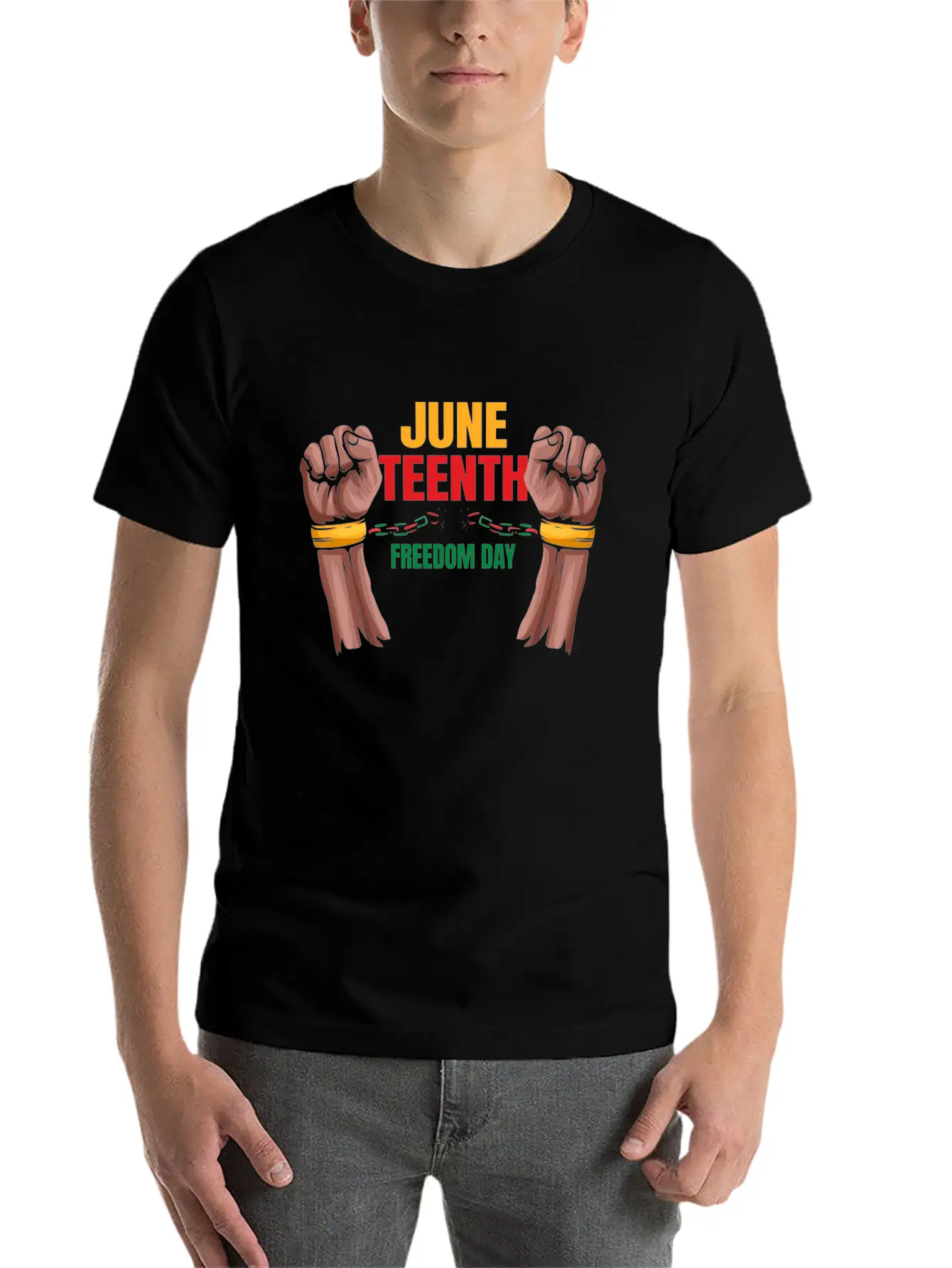 Freedom Day Destroying Handcuffs Celebrate Basic Graphic T-Shirt – Daily Comfort In Soft Cotton
