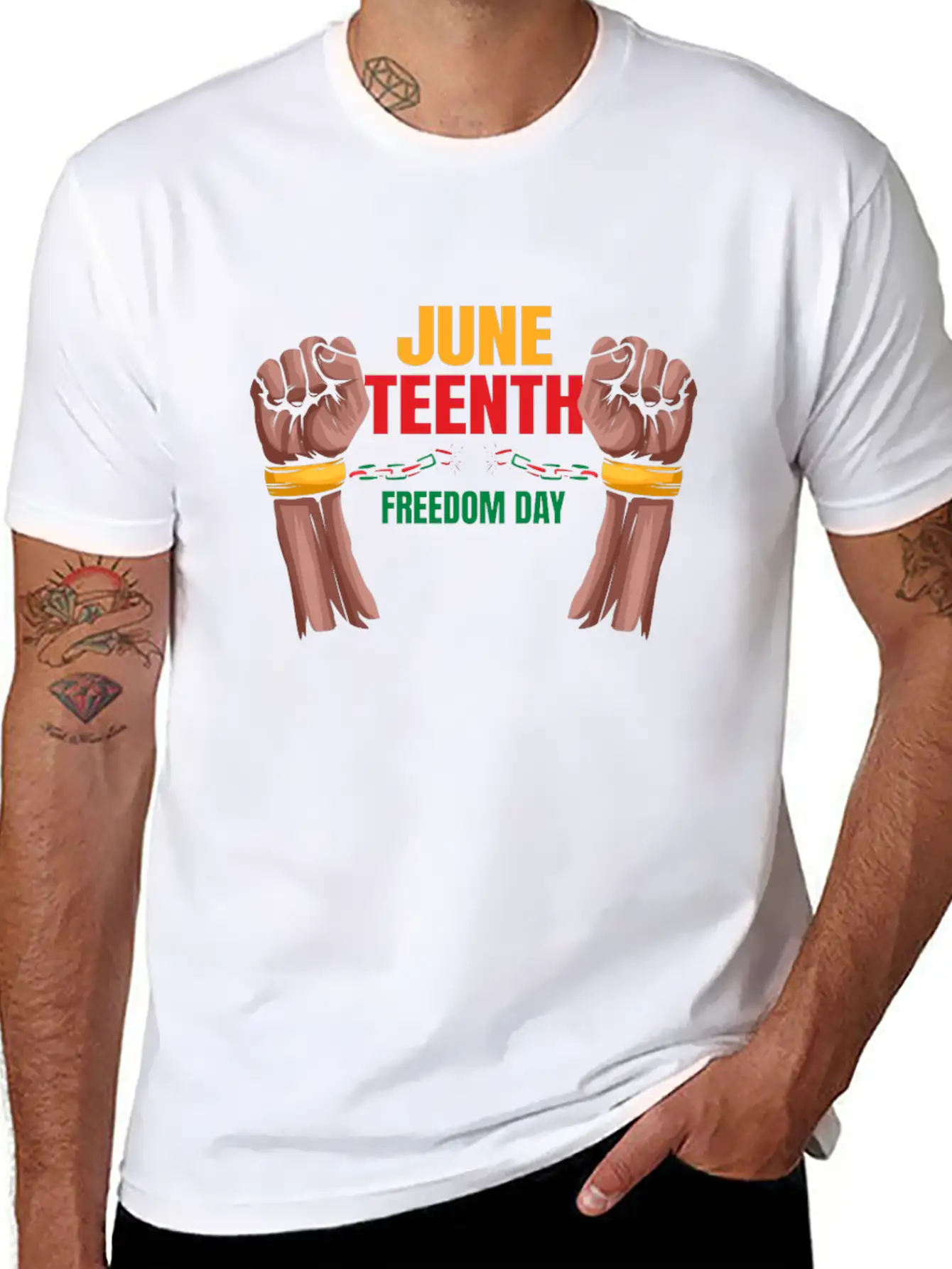 Freedom Day Destroying Handcuffs Celebrate Basic Graphic T-Shirt – Daily Comfort In Soft Cotton