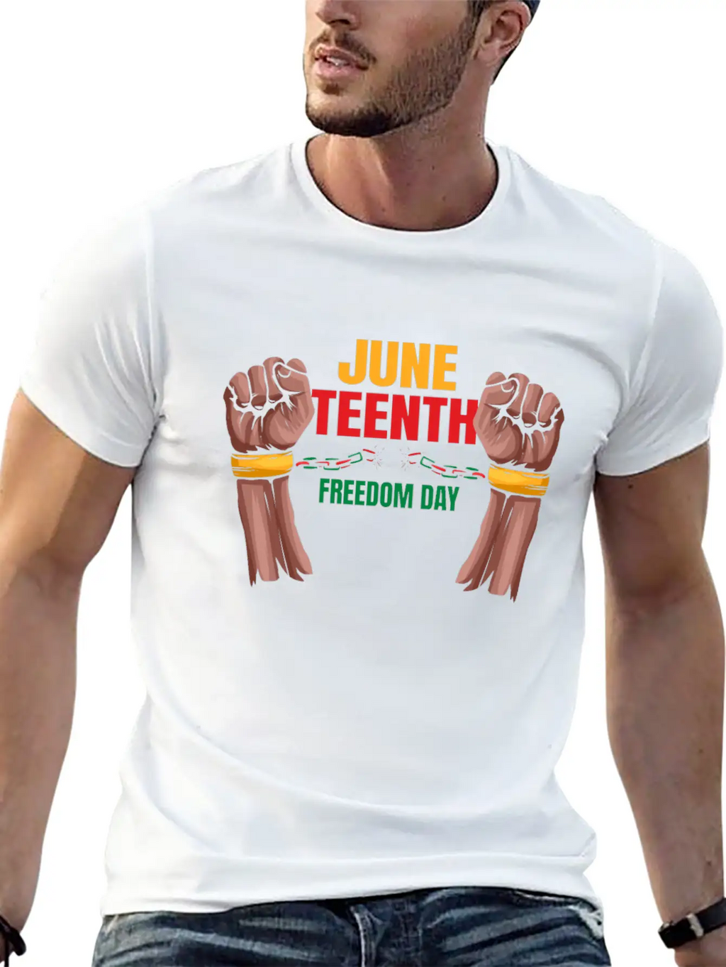 Freedom Day Destroying Handcuffs Celebrate Basic Graphic T-Shirt – Daily Comfort In Soft Cotton