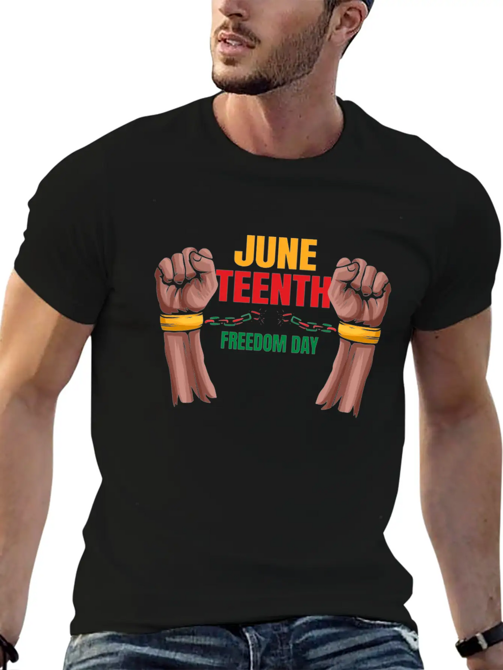 Freedom Day Destroying Handcuffs Celebrate Basic Graphic T-Shirt – Daily Comfort In Soft Cotton