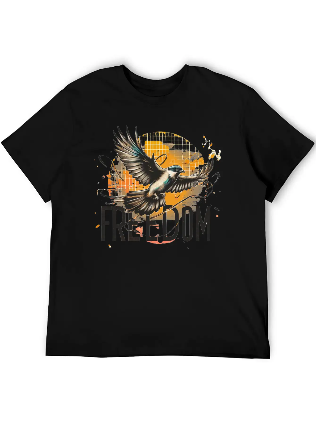 Freedom In Flight Artistic Bird Classic Cotton Tee – Unisex Comfort For Any Season