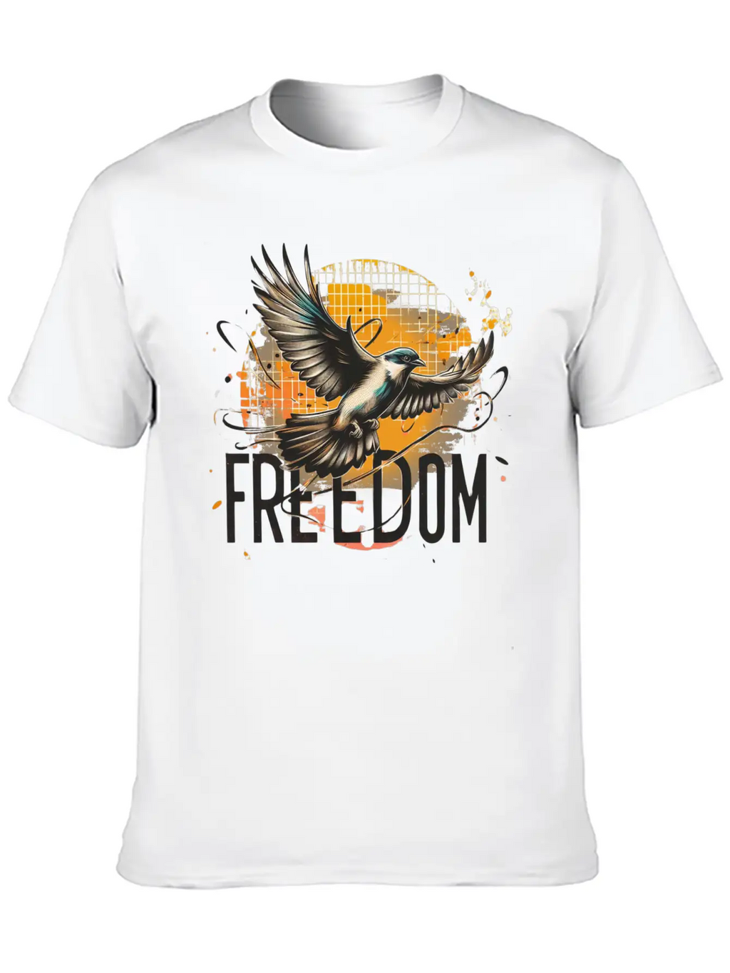 Freedom In Flight Artistic Bird Classic Cotton Tee – Unisex Comfort For Any Season