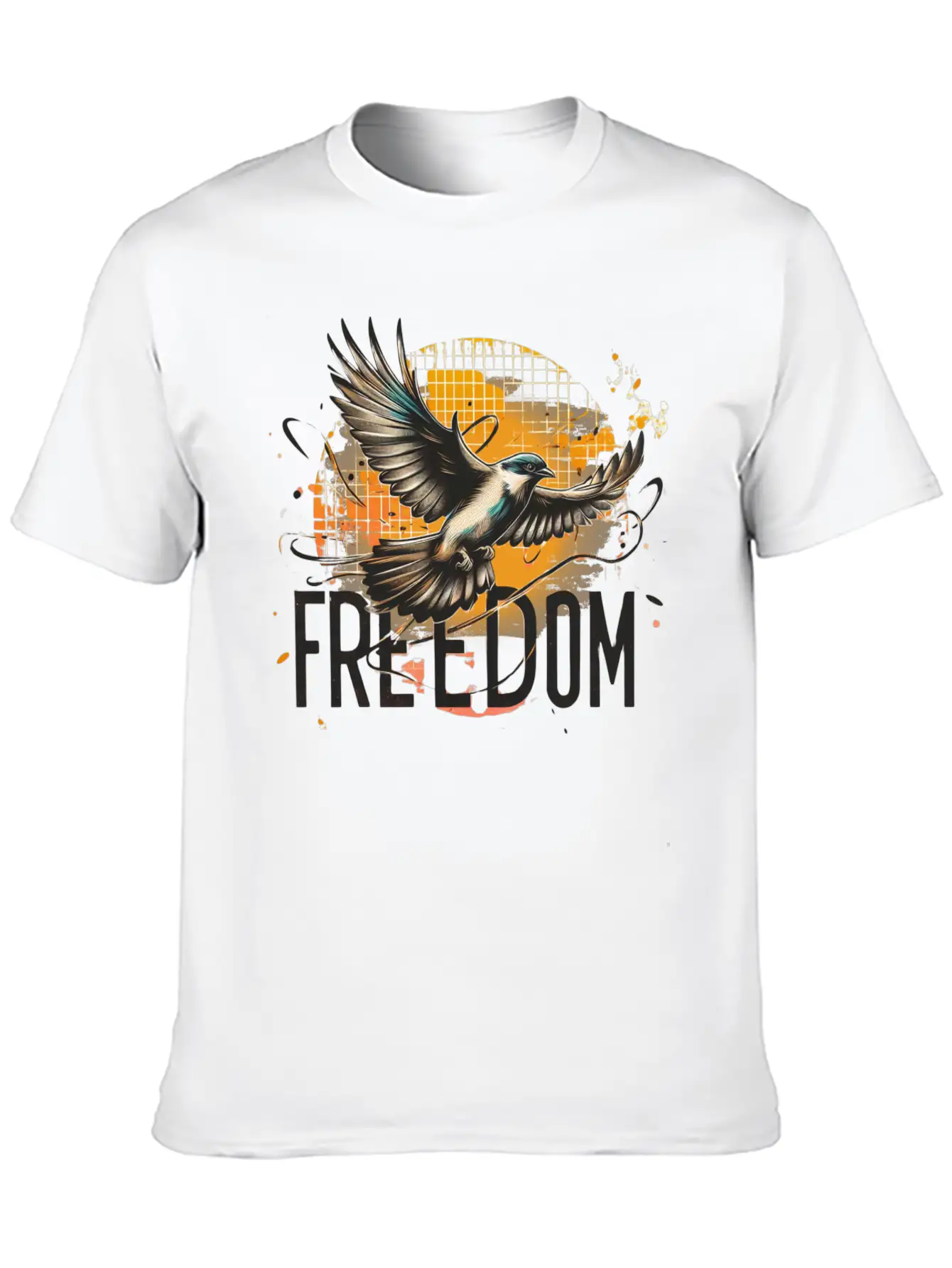 Freedom In Flight Artistic Bird Classic Cotton Tee – Unisex Comfort For Any Season