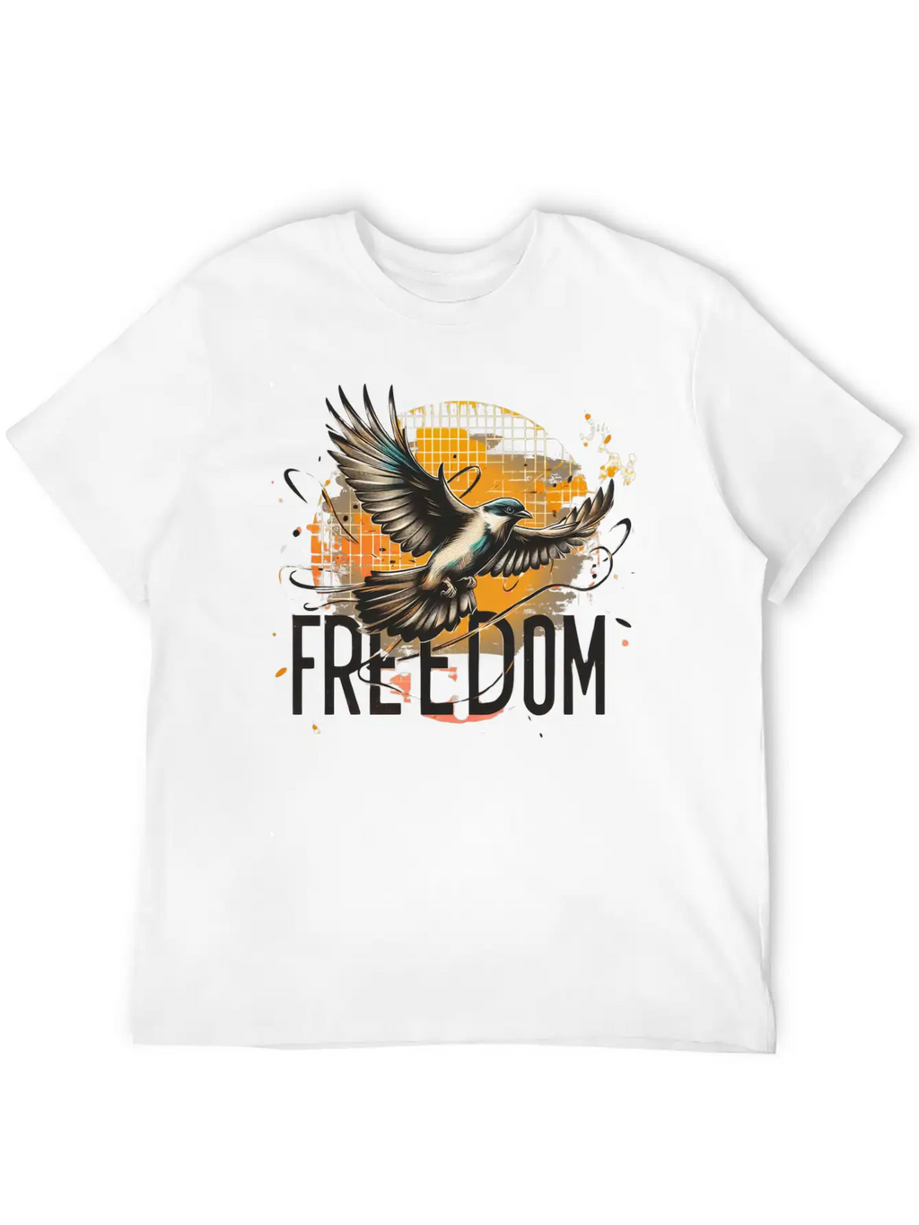 Freedom In Flight Artistic Bird Classic Cotton Tee – Unisex Comfort For Any Season