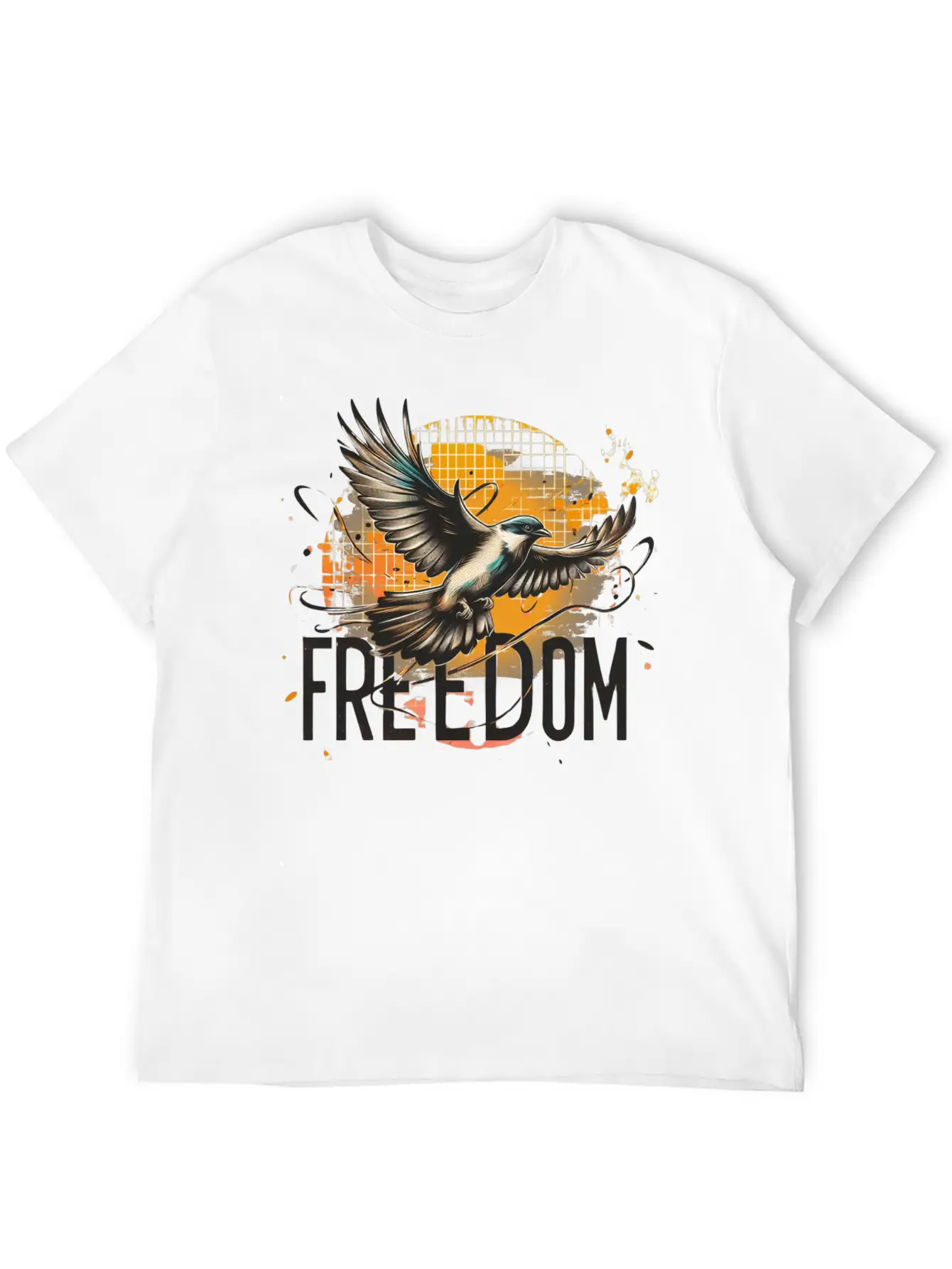 Freedom In Flight Artistic Bird Classic Cotton Tee – Unisex Comfort For Any Season