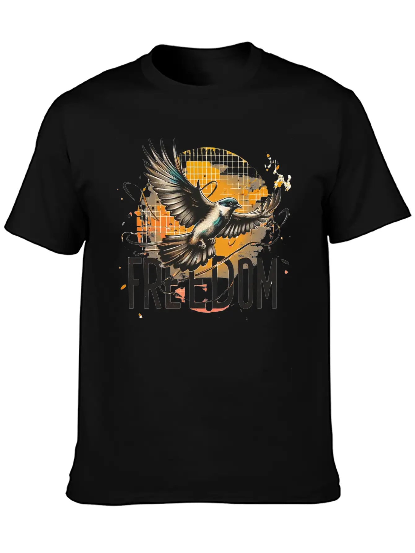 Freedom In Flight Artistic Bird Classic Cotton Tee – Unisex Comfort For Any Season