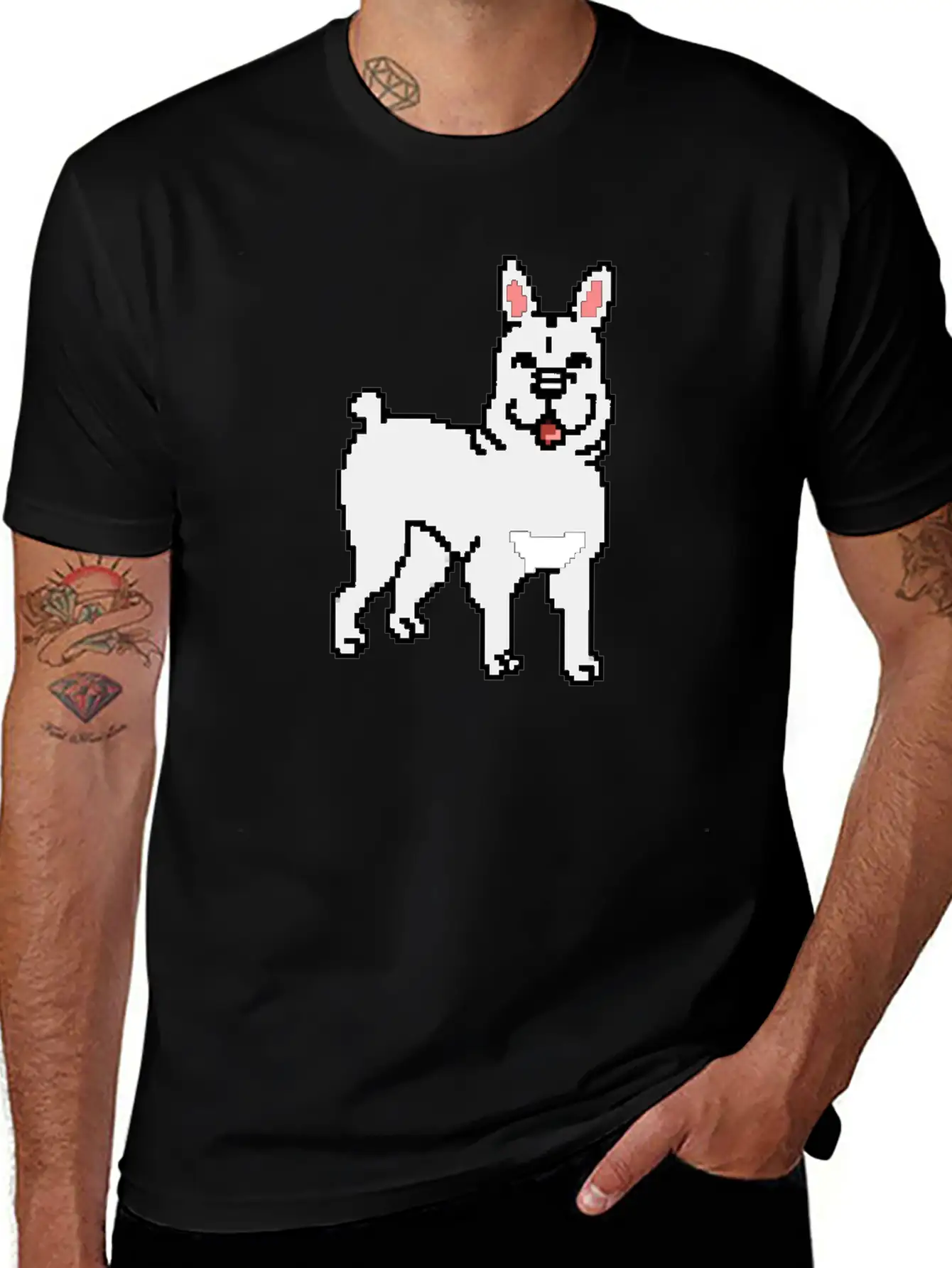 French Bulldog Pixel Art Essential Cotton Tee For Daily Outfits – Unisex Style
