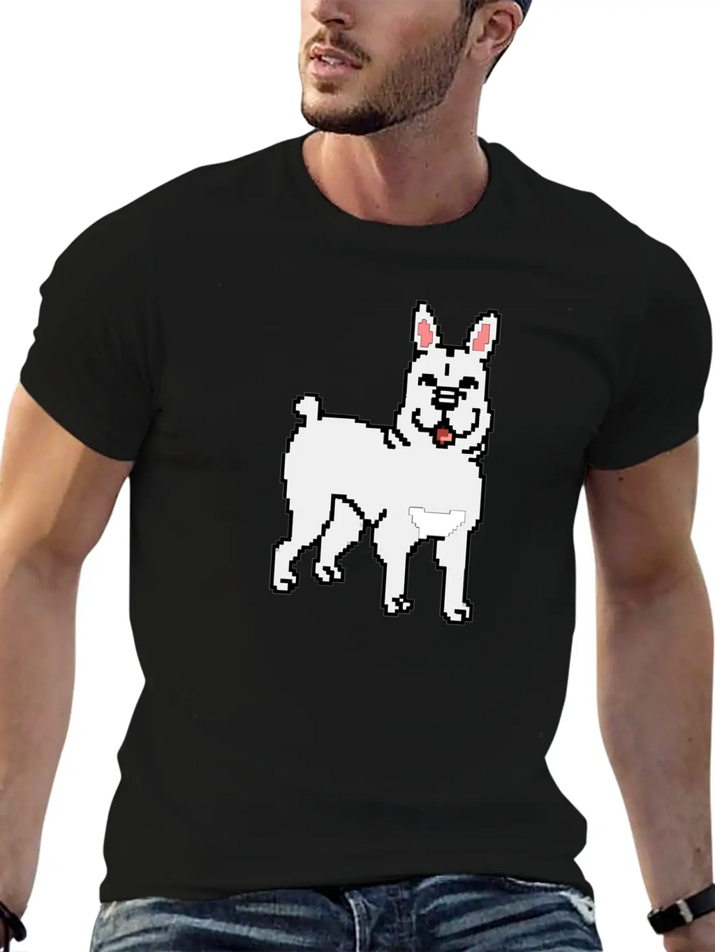French Bulldog Pixel Art Essential Cotton Tee For Daily Outfits – Unisex Style