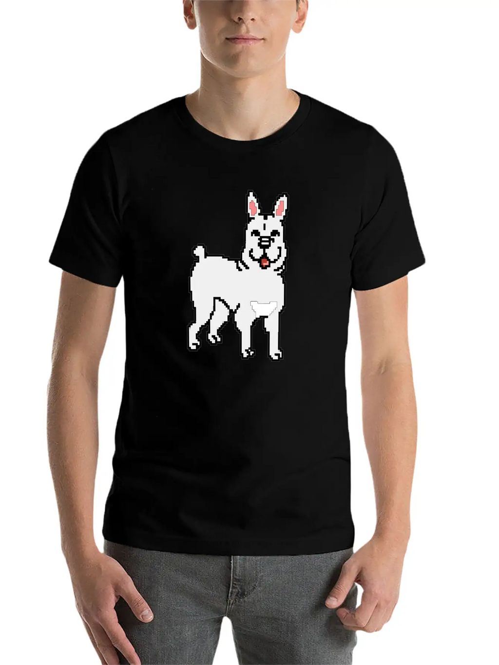 French Bulldog Pixel Art Essential Cotton Tee For Daily Outfits – Unisex Style