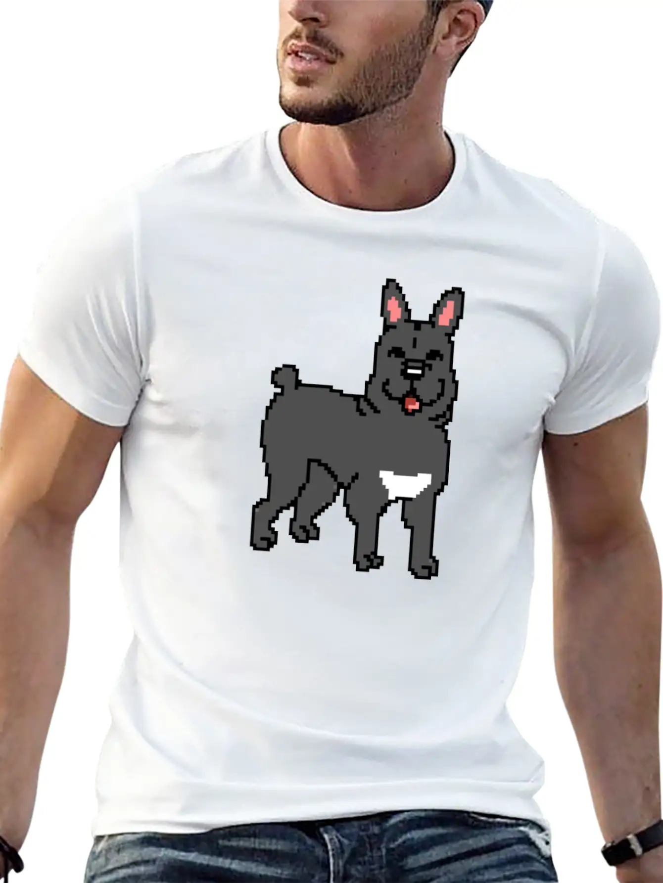 French Bulldog Pixel Art Essential Cotton Tee For Daily Outfits – Unisex Style