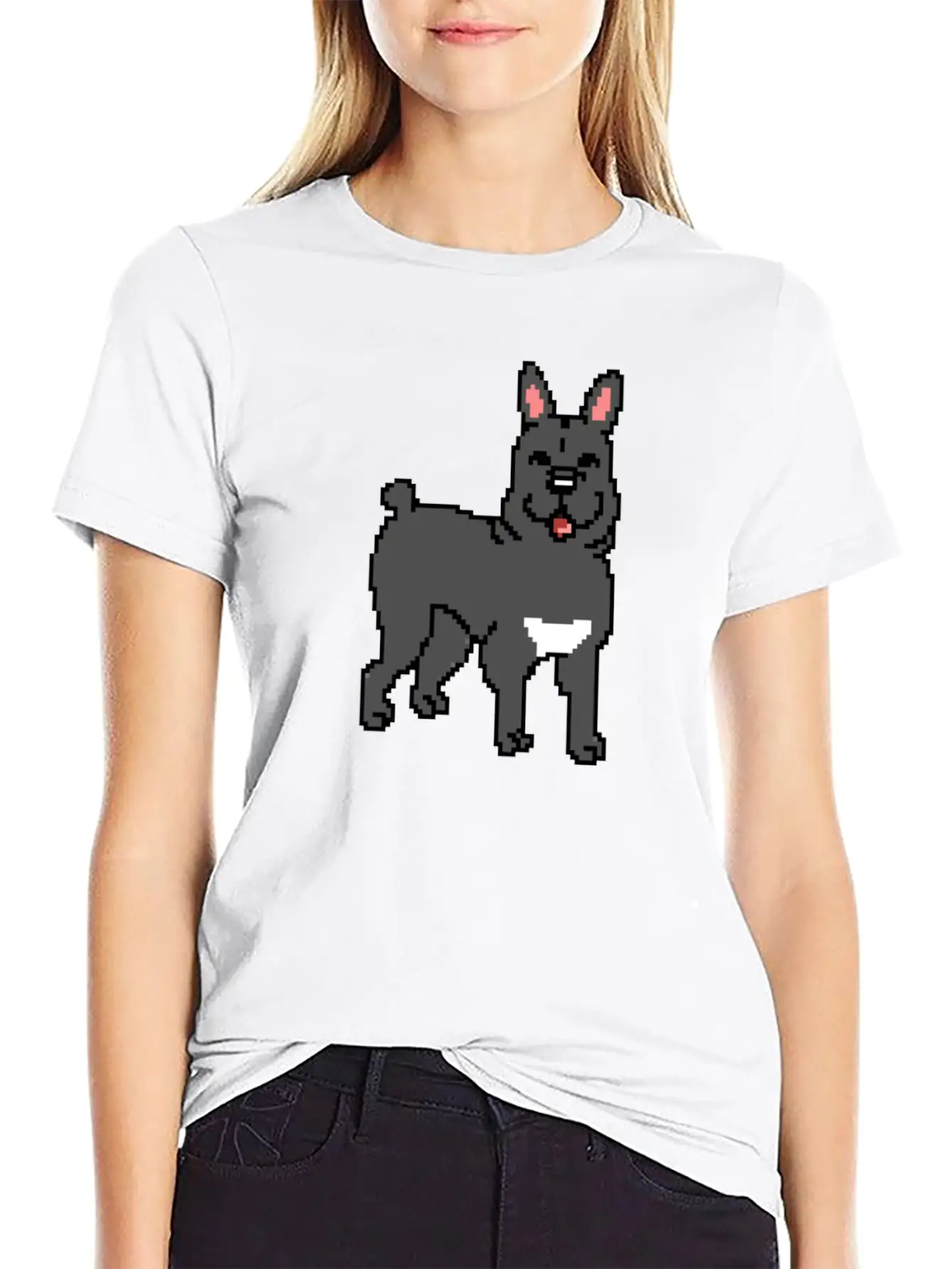 French Bulldog Pixel Art Essential Cotton Tee For Daily Outfits – Unisex Style
