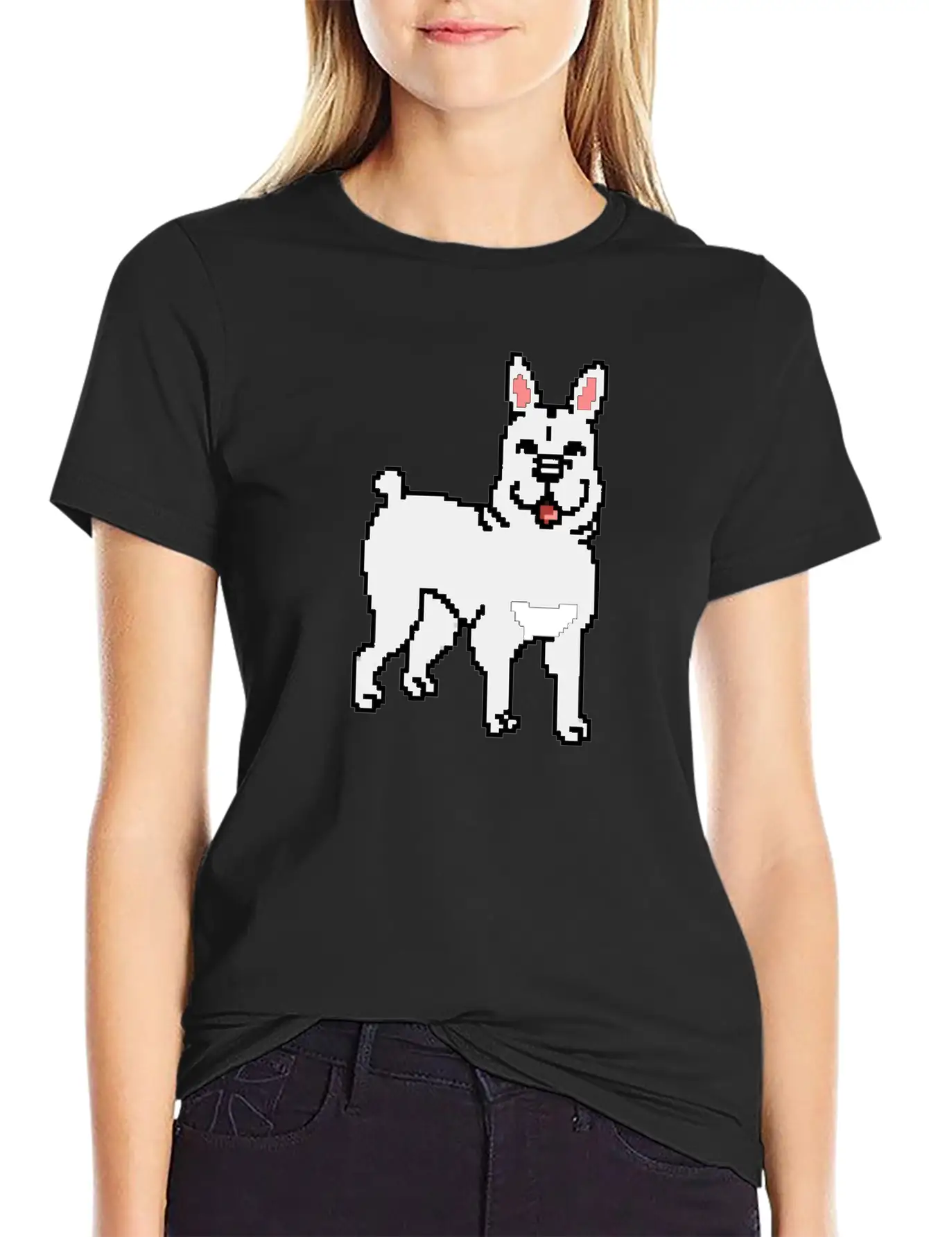 French Bulldog Pixel Art Essential Cotton Tee For Daily Outfits – Unisex Style