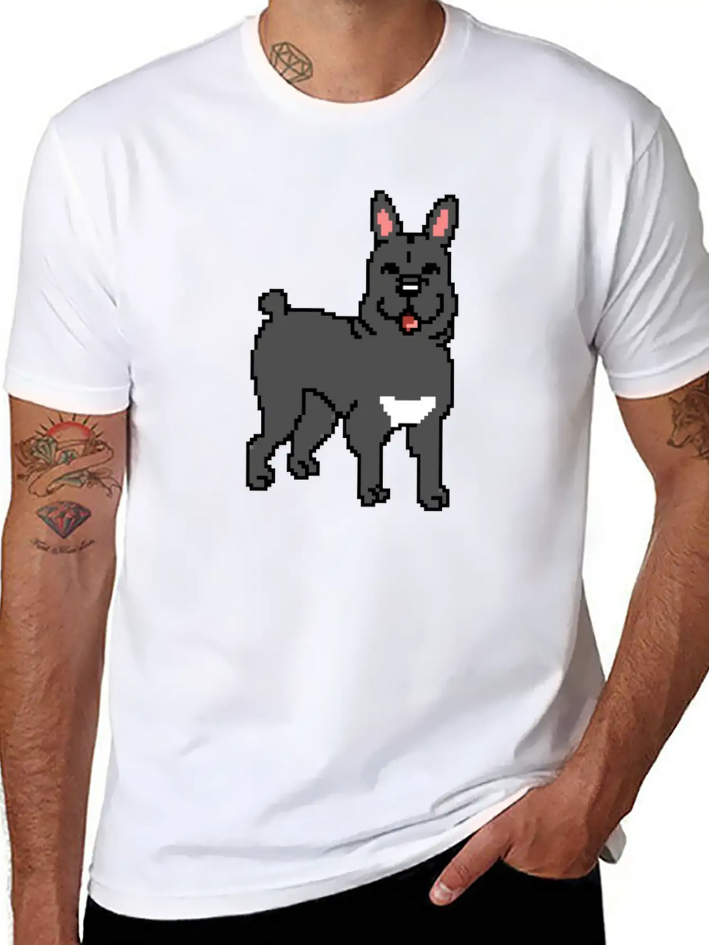 French Bulldog Pixel Art Essential Cotton Tee For Daily Outfits – Unisex Style