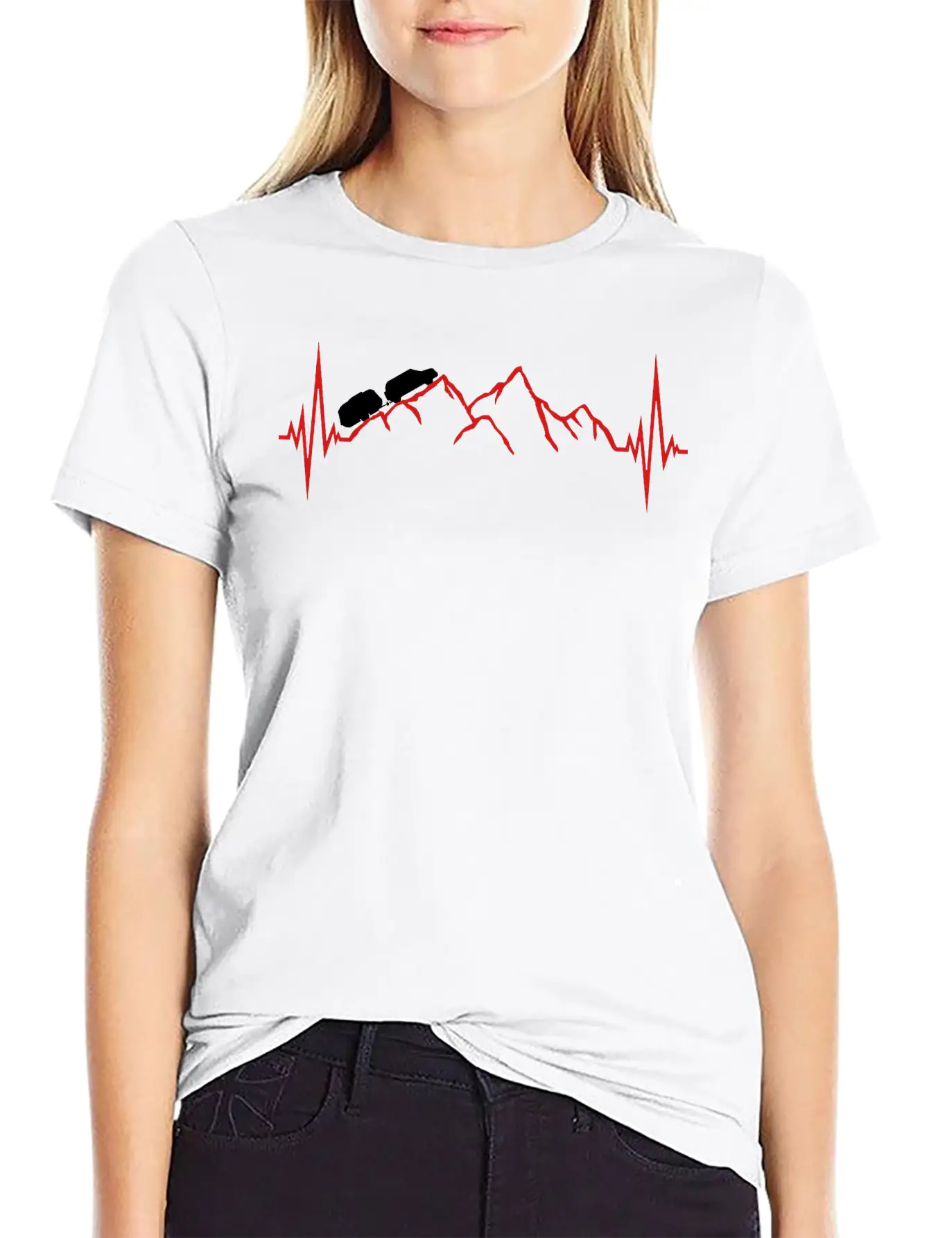 Frequency Pulse Heartbeat Mountains Mountains Cara Classic Cotton Tee – Unisex Comfort For Any Season