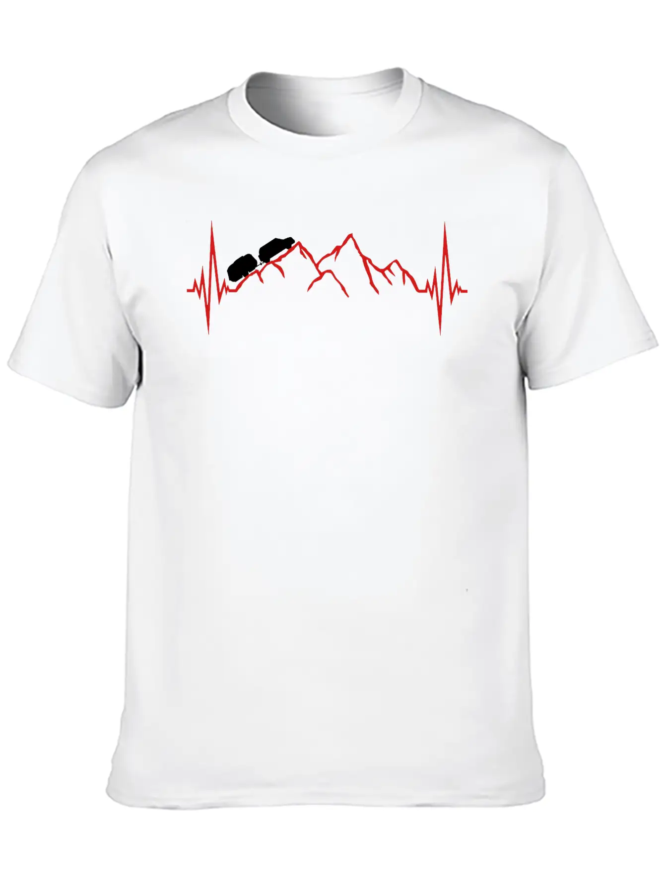 Frequency Pulse Heartbeat Mountains Mountains Cara Classic Cotton Tee – Unisex Comfort For Any Season