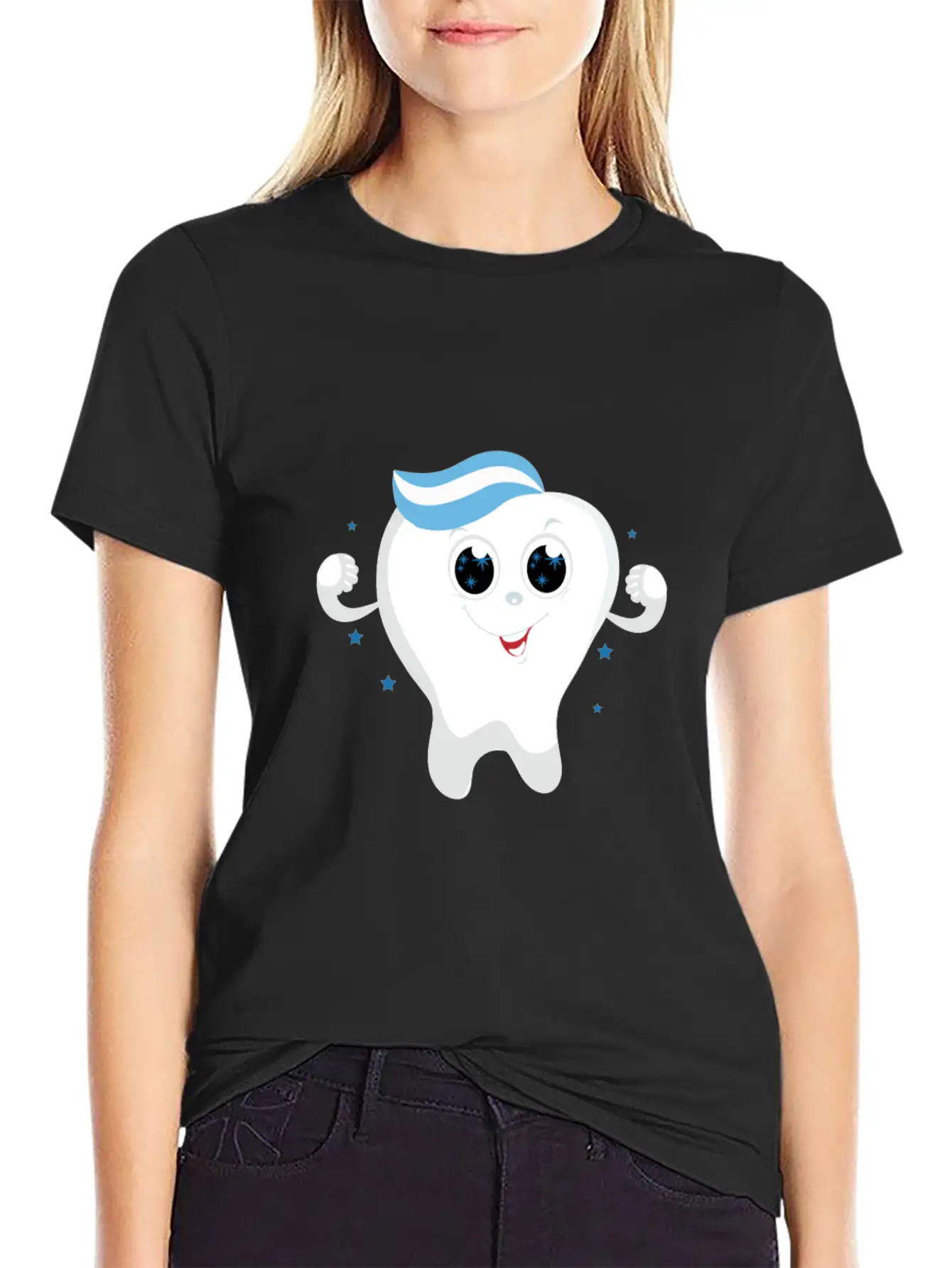 Friendly Kawaii Tooth Classic Cotton Tee – Unisex Comfort For Any Season