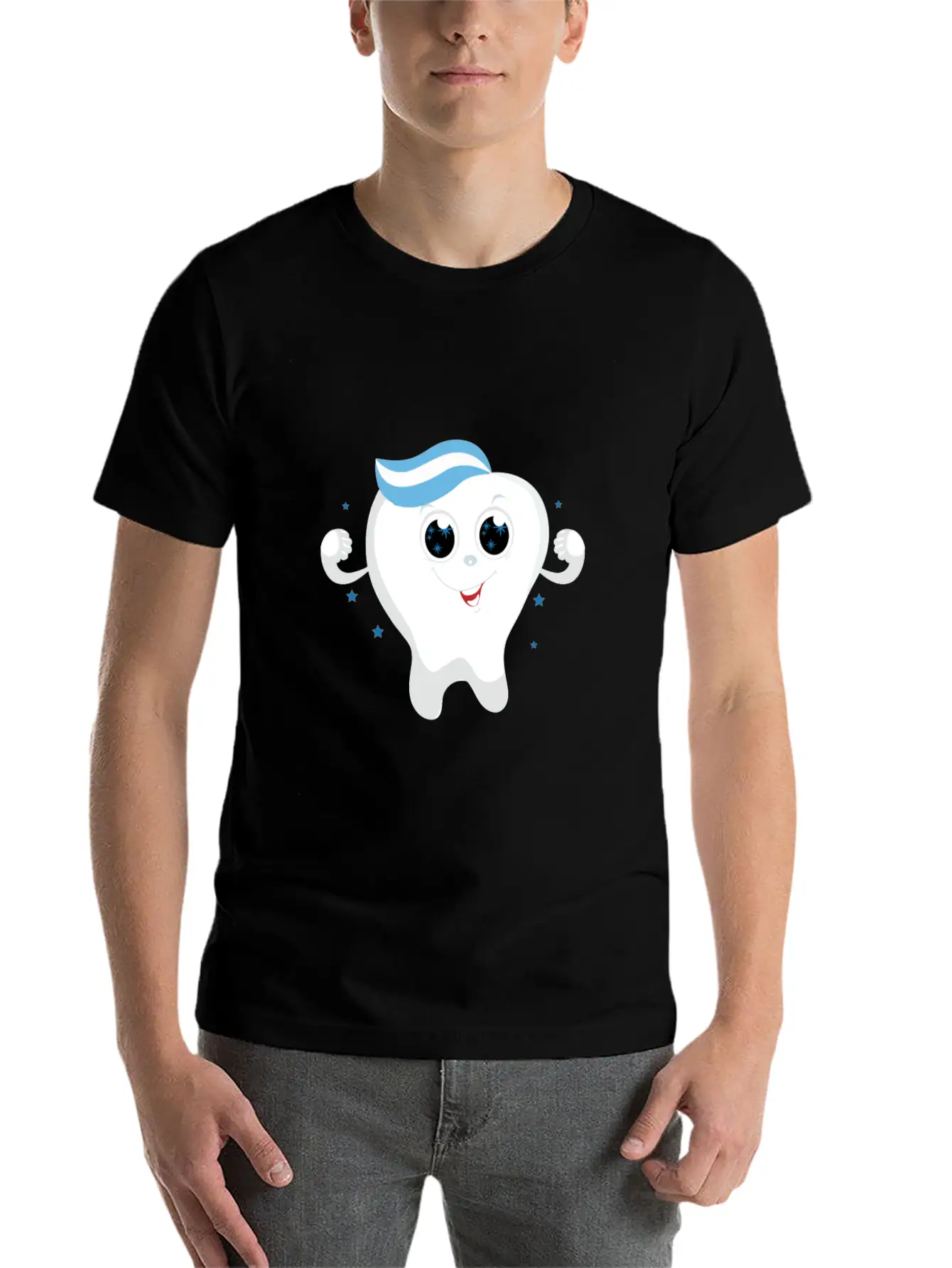 Friendly Kawaii Tooth Classic Cotton Tee – Unisex Comfort For Any Season
