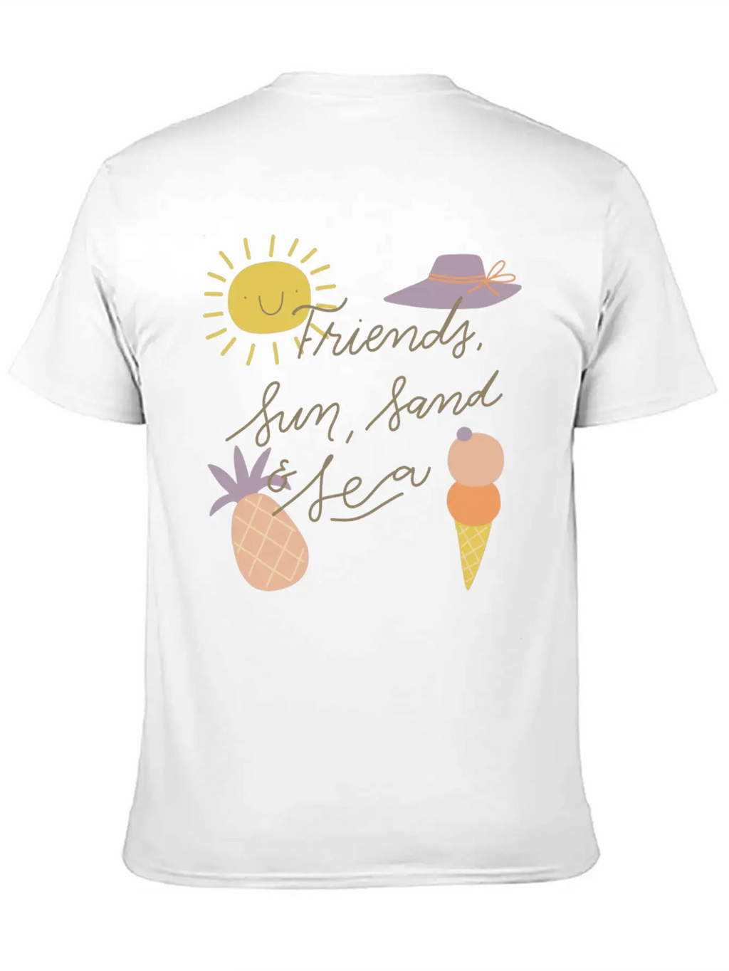 Friends Sun Sand Sea Summer Essential Cotton Tee For Daily Outfits – Unisex Style