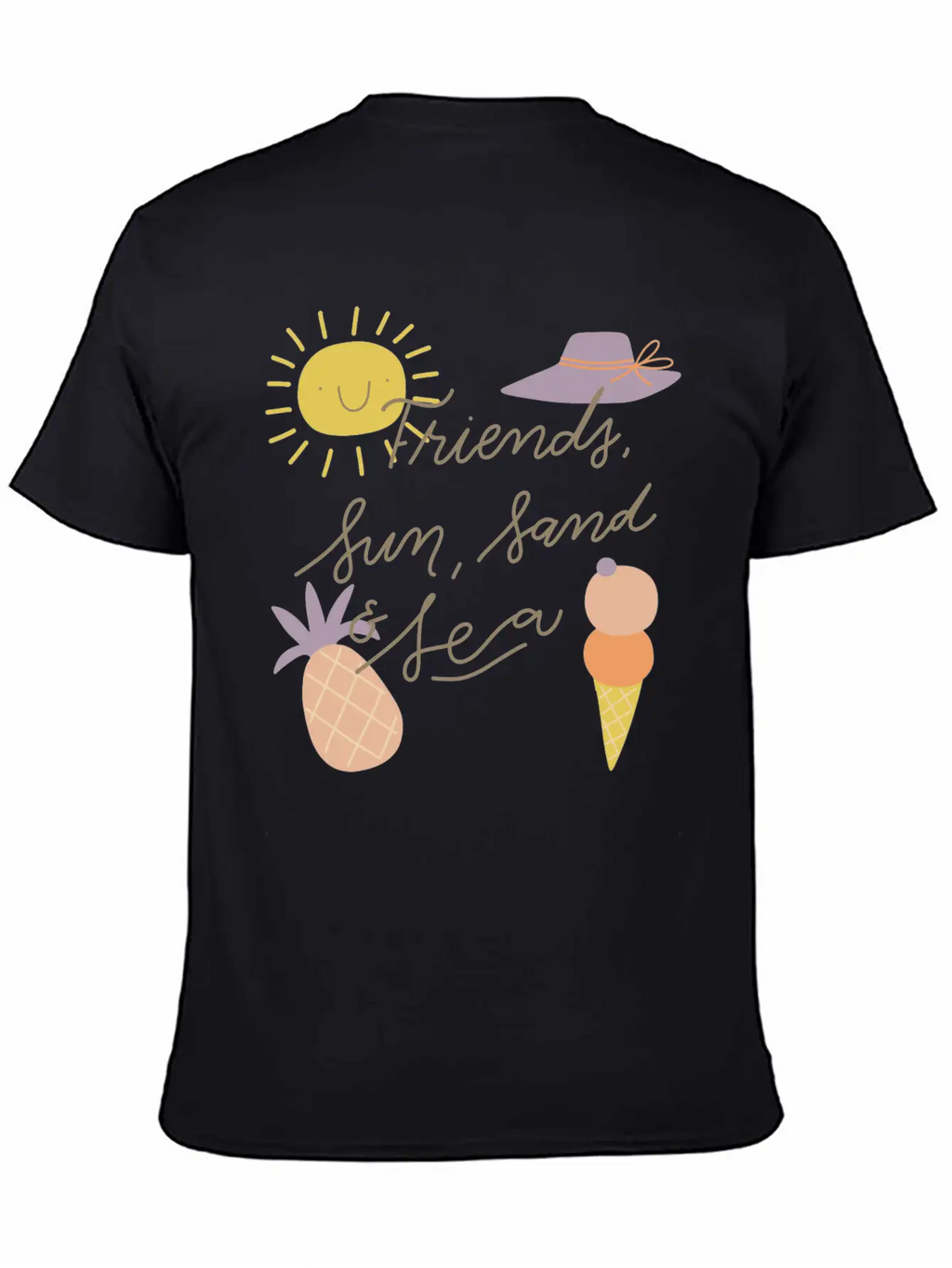 Friends Sun Sand Sea Summer Essential Cotton Tee For Daily Outfits – Unisex Style