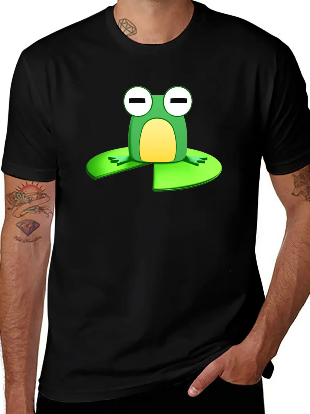 Frog Sitting On A Lily Pad Timeless Short Sleeve Tee – Comfy And Minimalist Design