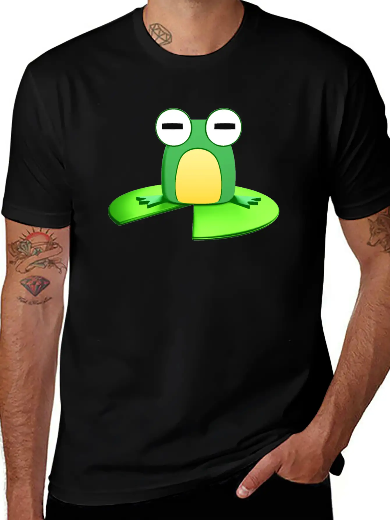 Frog Sitting On A Lily Pad Timeless Short Sleeve Tee – Comfy And Minimalist Design