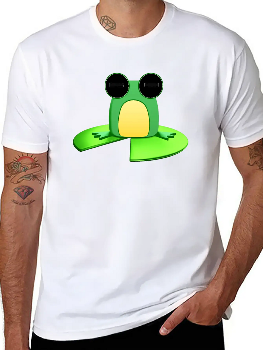 Frog Sitting On A Lily Pad Timeless Short Sleeve Tee – Comfy And Minimalist Design