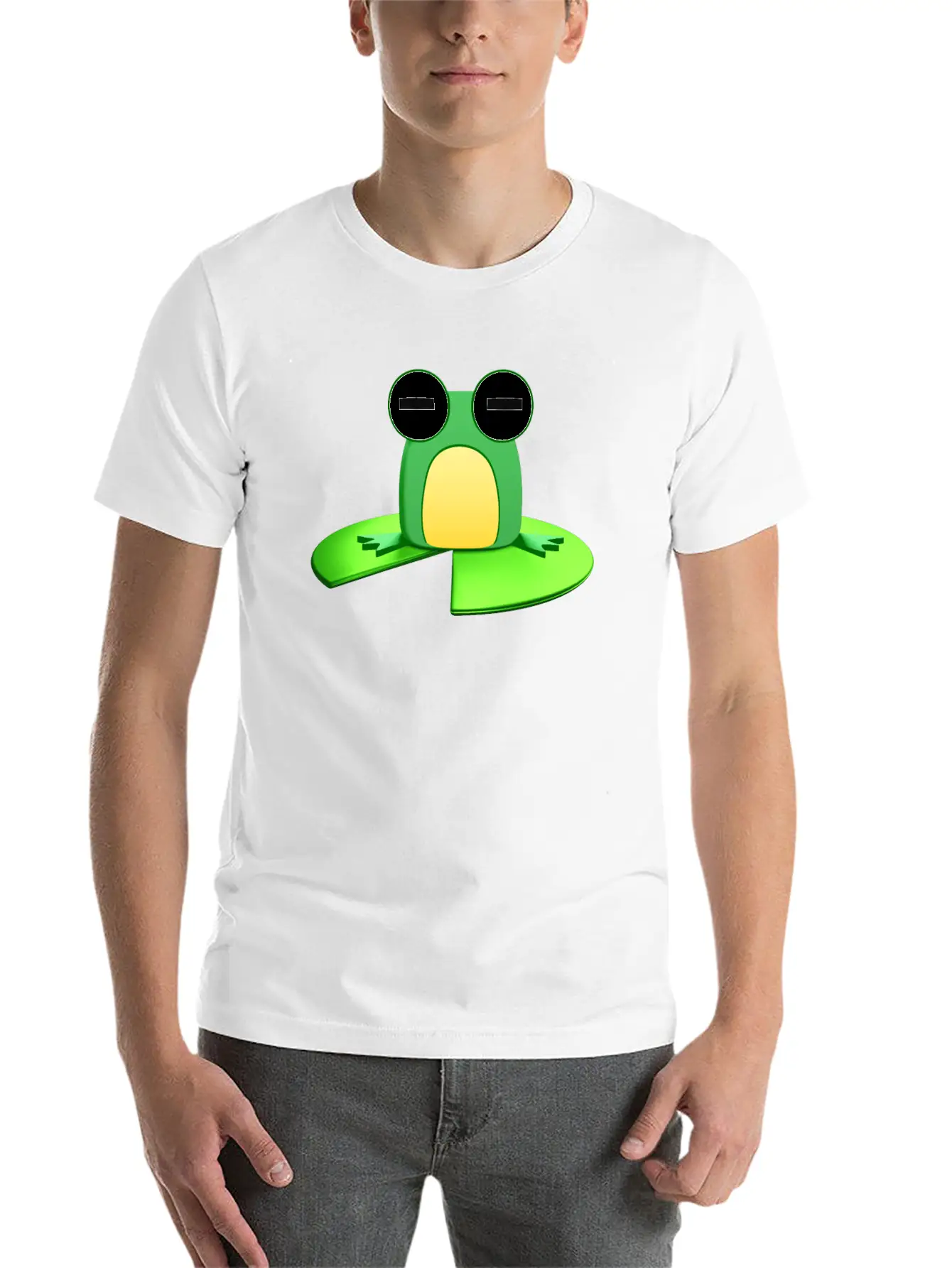 Frog Sitting On A Lily Pad Timeless Short Sleeve Tee – Comfy And Minimalist Design