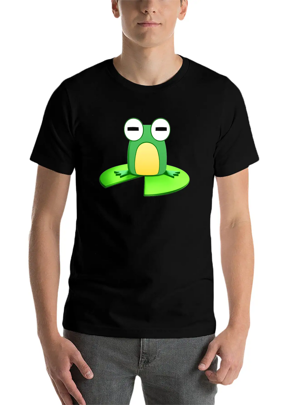 Frog Sitting On A Lily Pad Timeless Short Sleeve Tee – Comfy And Minimalist Design