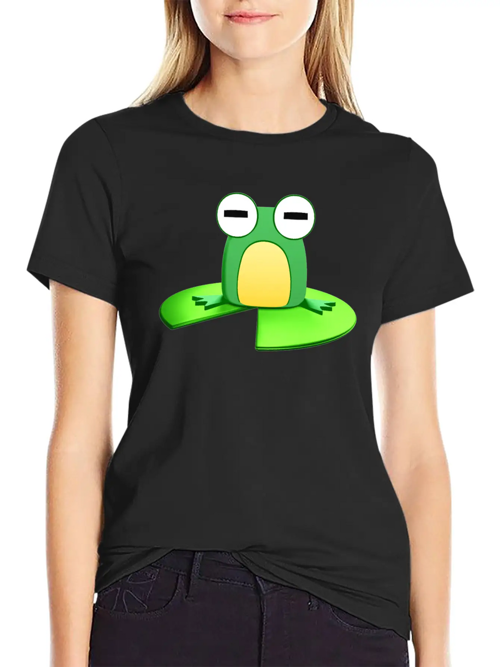 Frog Sitting On A Lily Pad Timeless Short Sleeve Tee – Comfy And Minimalist Design