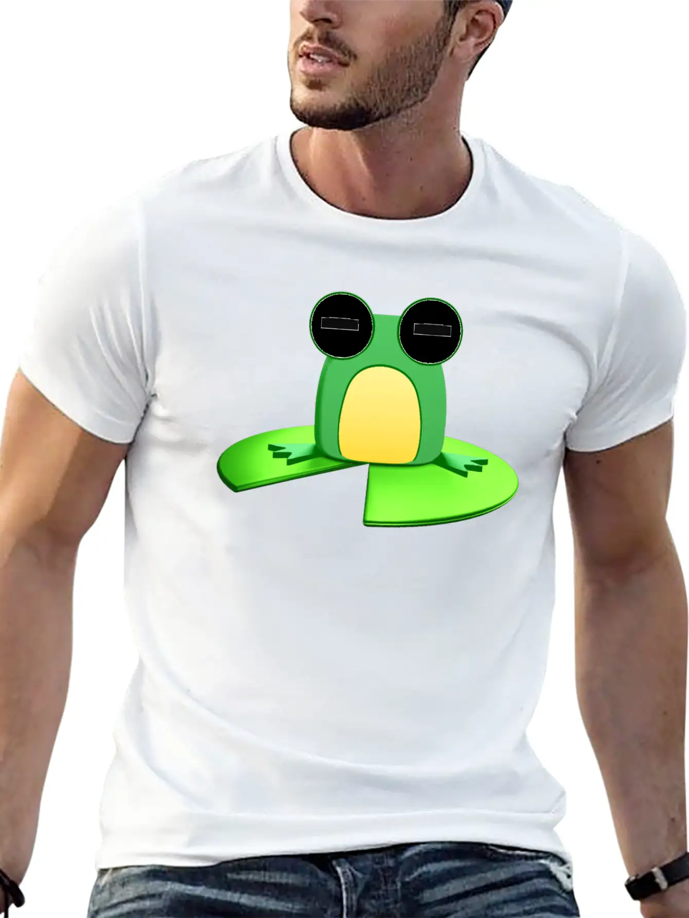 Frog Sitting On A Lily Pad Timeless Short Sleeve Tee – Comfy And Minimalist Design