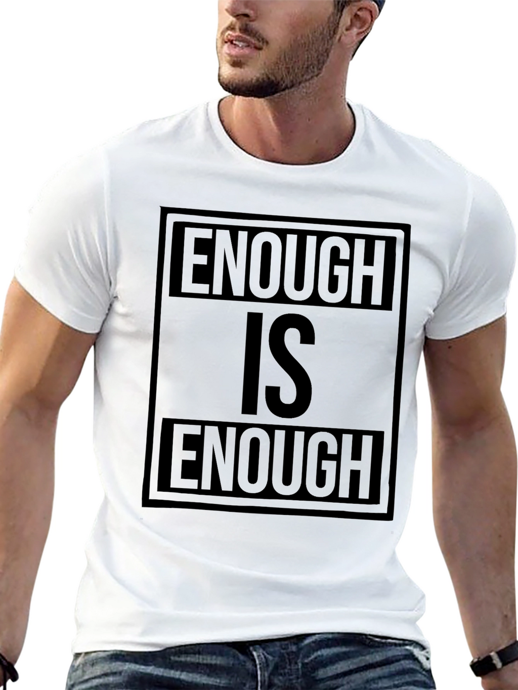 Enough is Enough Black Graphic T-Shirt