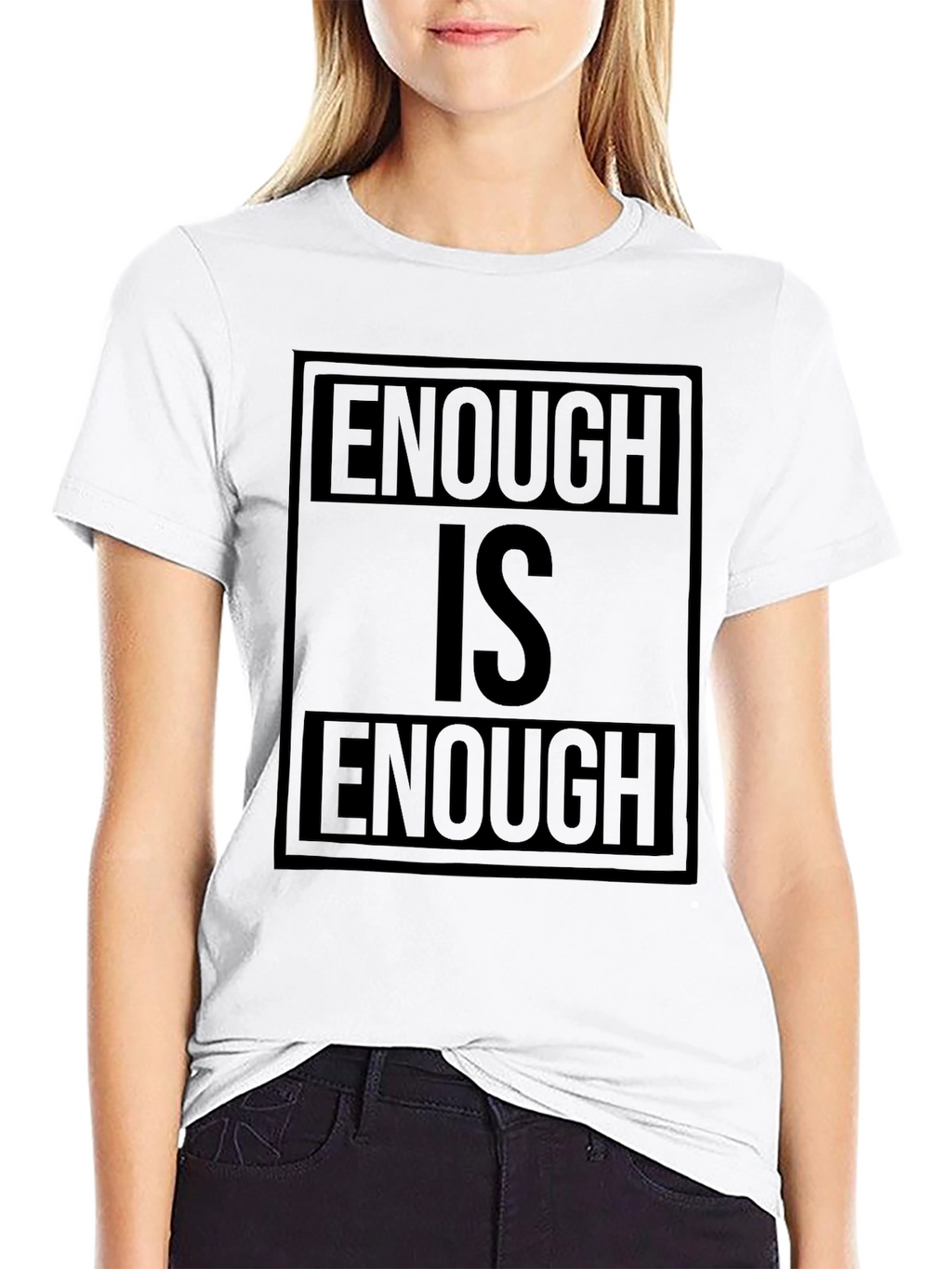 Enough is Enough Black Graphic T-Shirt