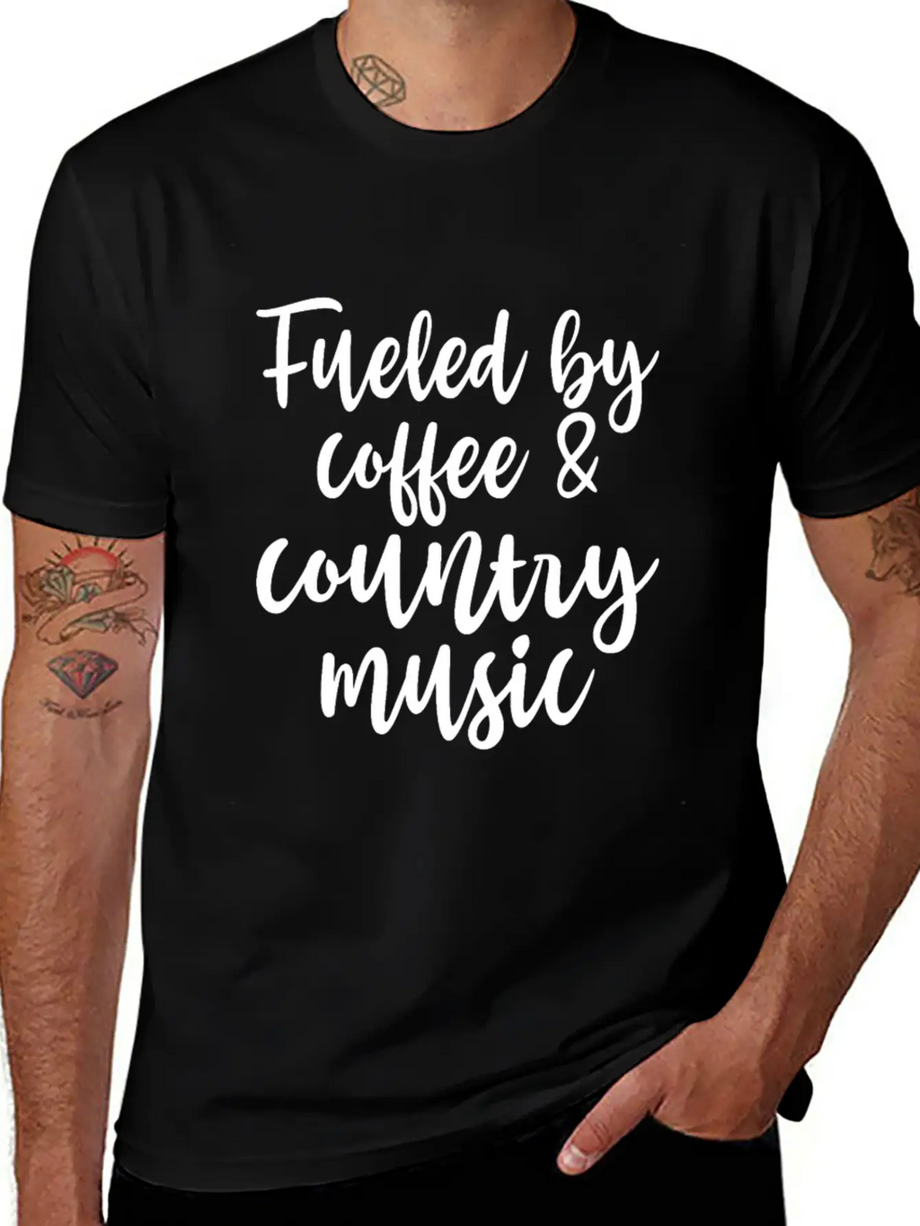 Fueled By Coffee And Country Music Relaxed Everyday Tee – Lightweight And Durable Cotton