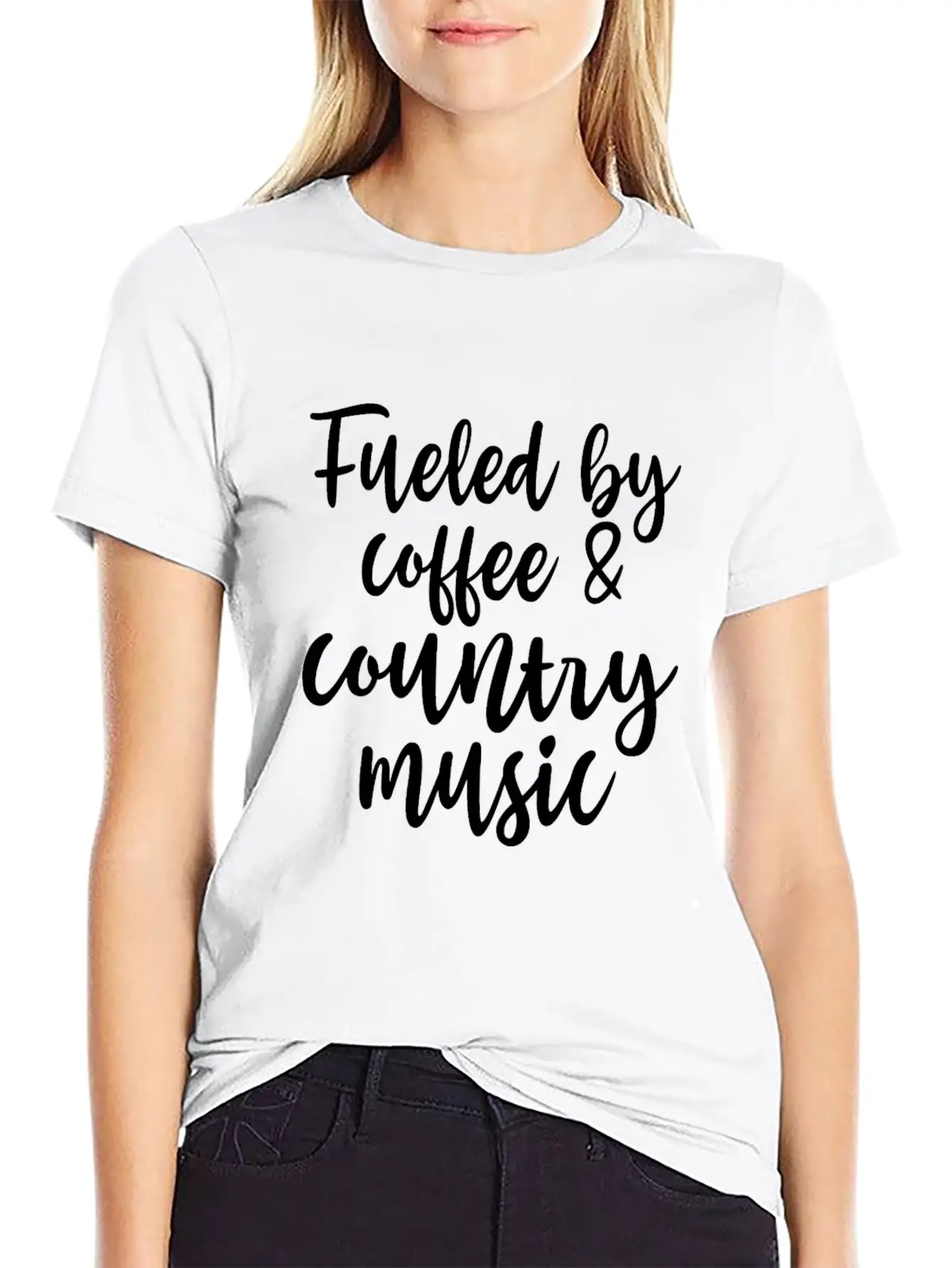 Fueled By Coffee And Country Music Relaxed Everyday Tee – Lightweight And Durable Cotton