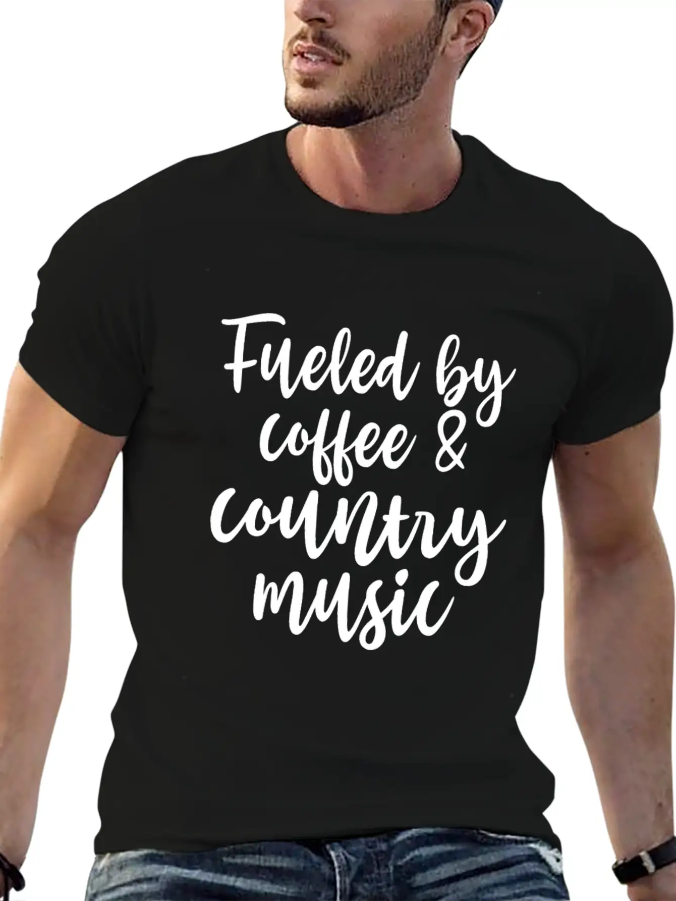 Fueled By Coffee And Country Music Relaxed Everyday Tee – Lightweight And Durable Cotton