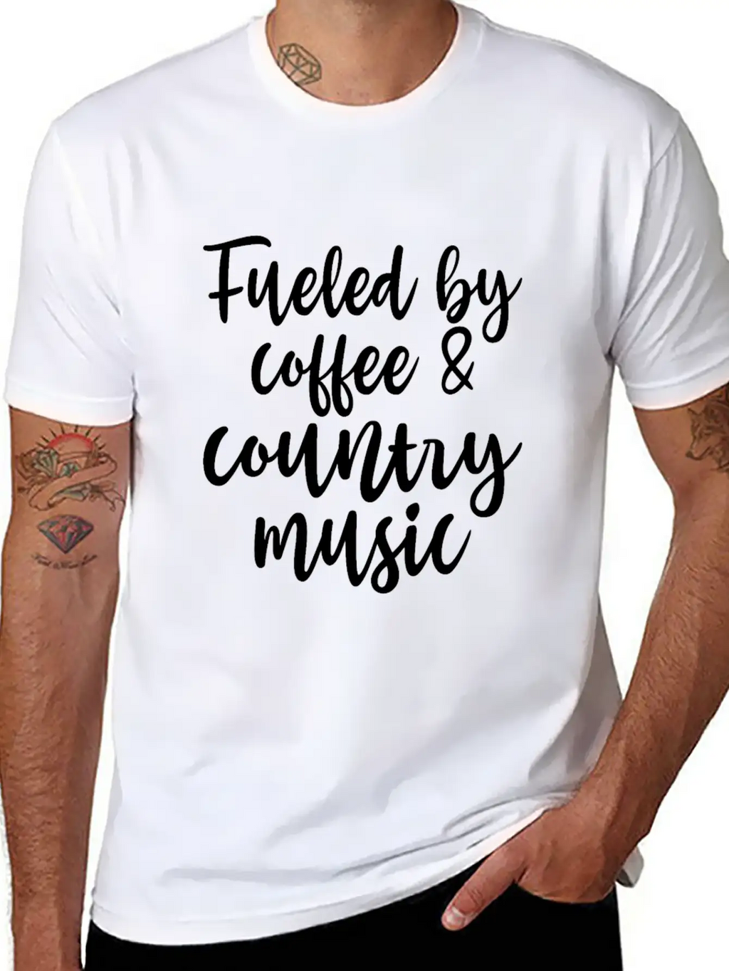 Fueled By Coffee And Country Music Relaxed Everyday Tee – Lightweight And Durable Cotton