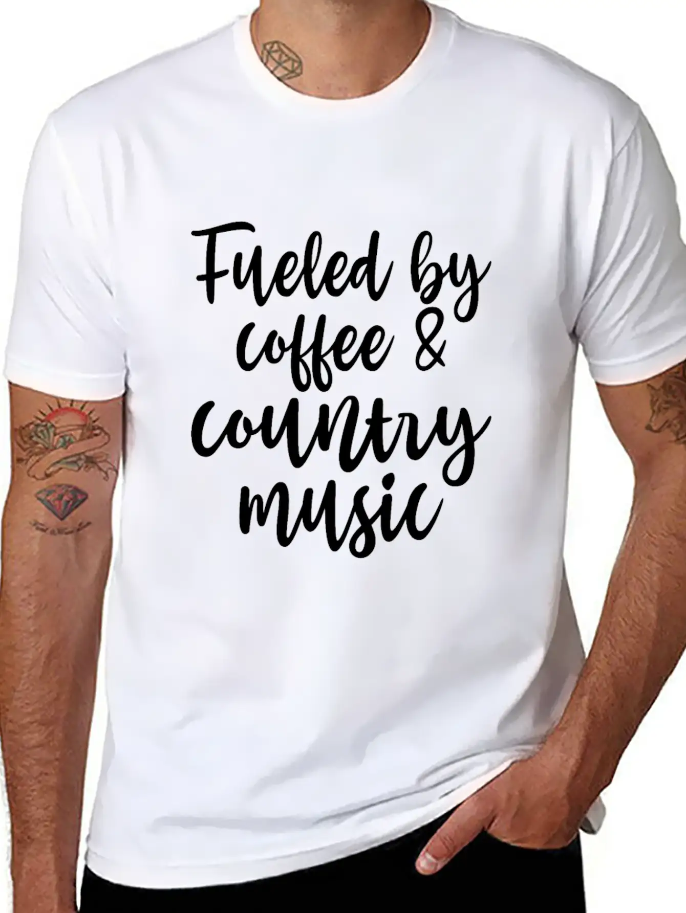Fueled By Coffee And Country Music Relaxed Everyday Tee – Lightweight And Durable Cotton