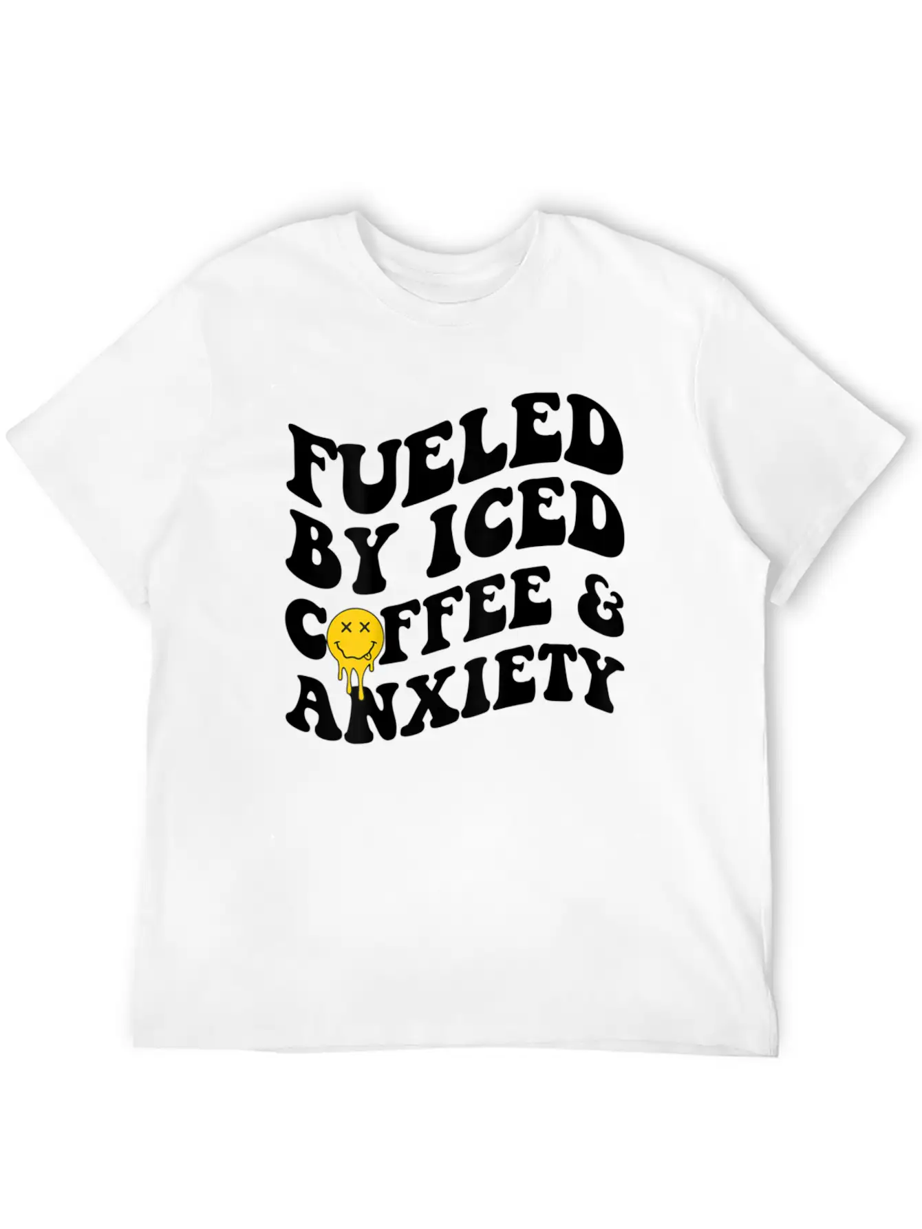 Fueled By Iced Coffee And Anxiety Mental Health Breathable Soft Cotton T-Shirt – Timeless Casual Look