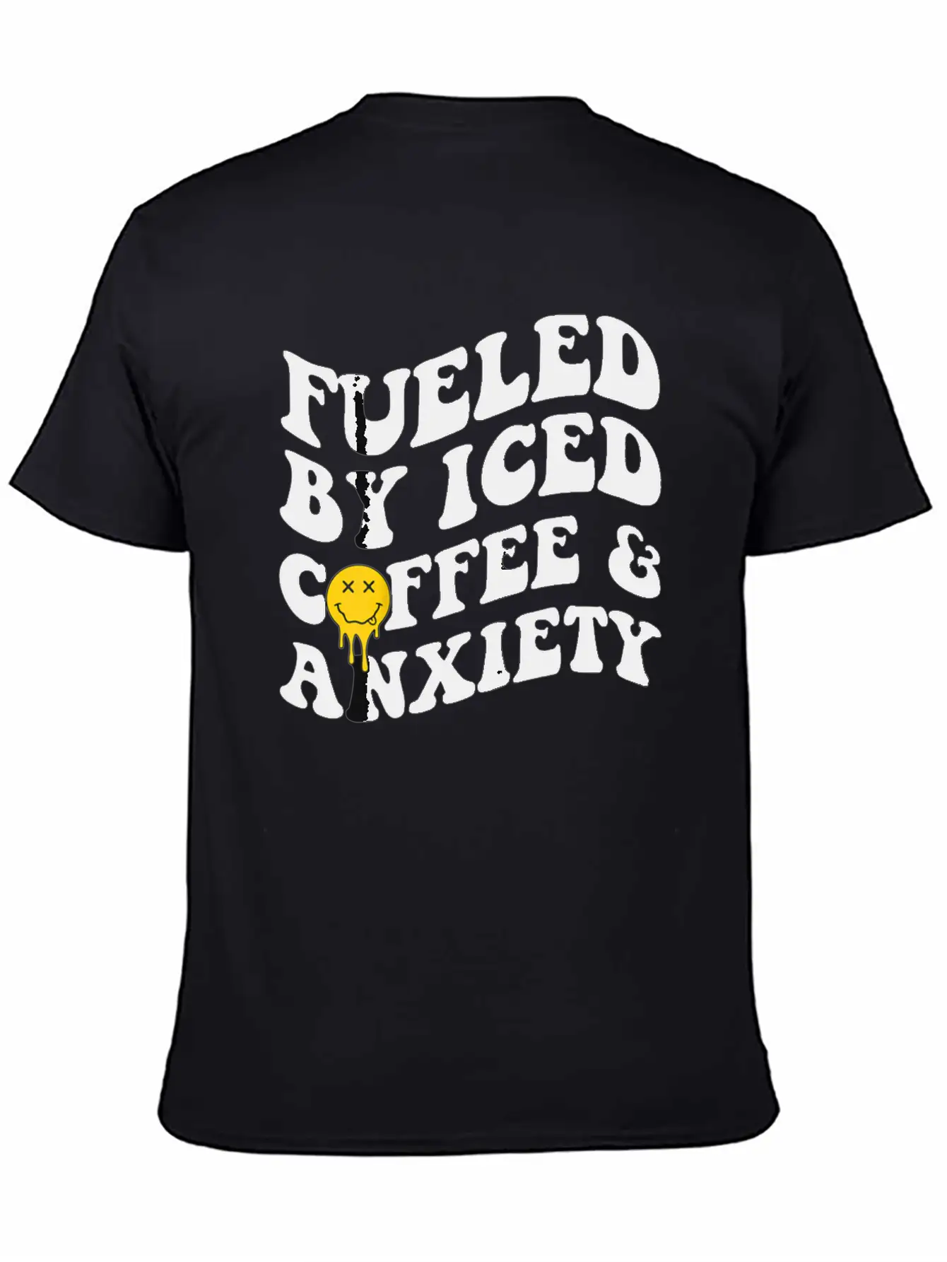Fueled By Iced Coffee And Anxiety Mental Health Breathable Soft Cotton T-Shirt – Timeless Casual Look