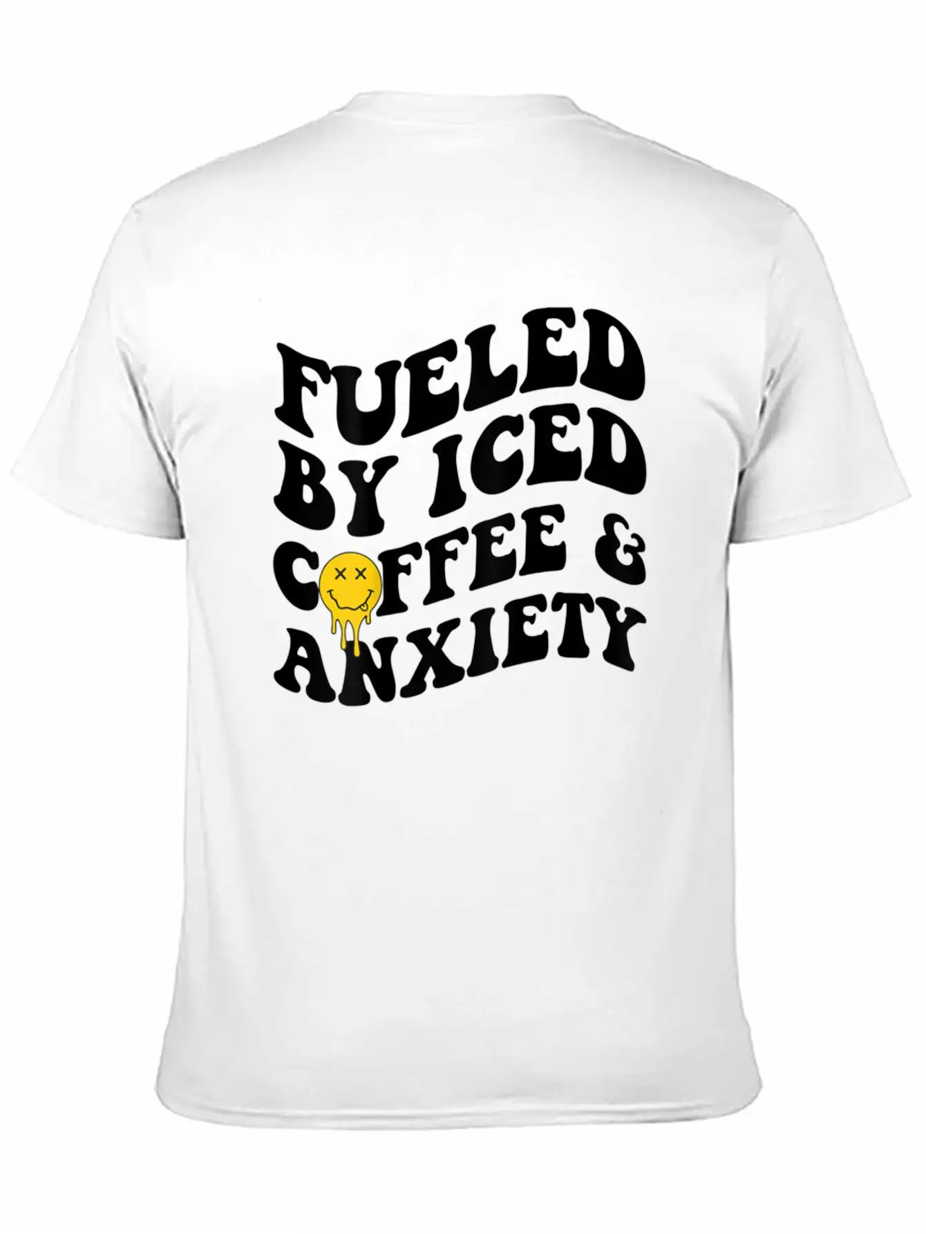 Fueled By Iced Coffee And Anxiety Mental Health Breathable Soft Cotton T-Shirt – Timeless Casual Look